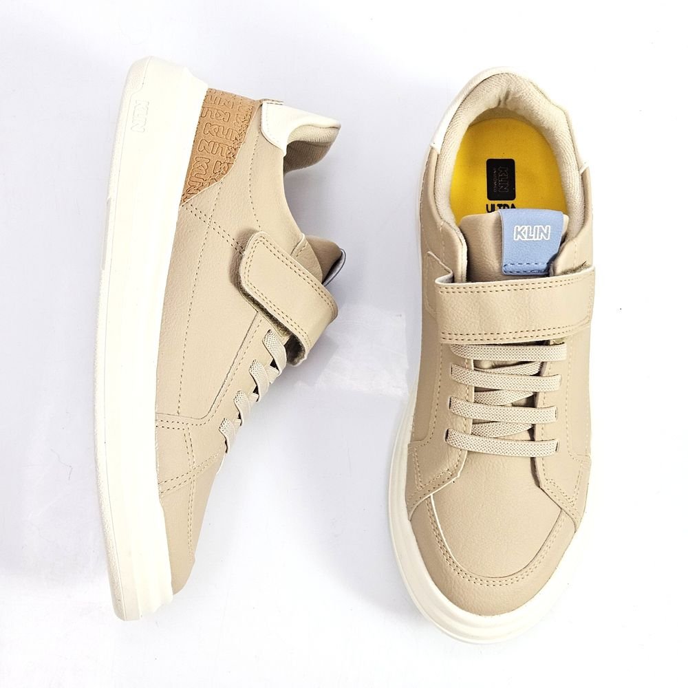 Tênis Infantil Casual Klin Menino Capri Elástico Bege 2