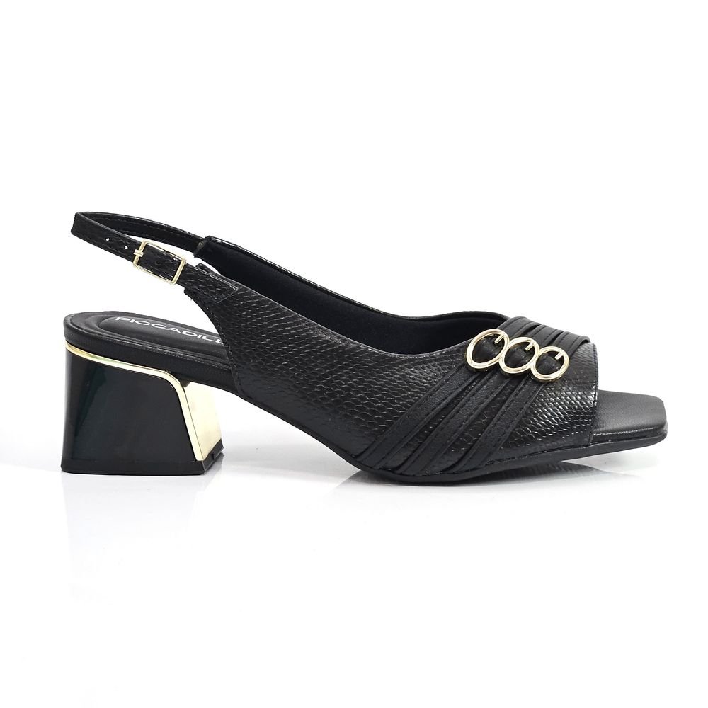 Sandália Feminina Piccadilly Slingback Salto Médio