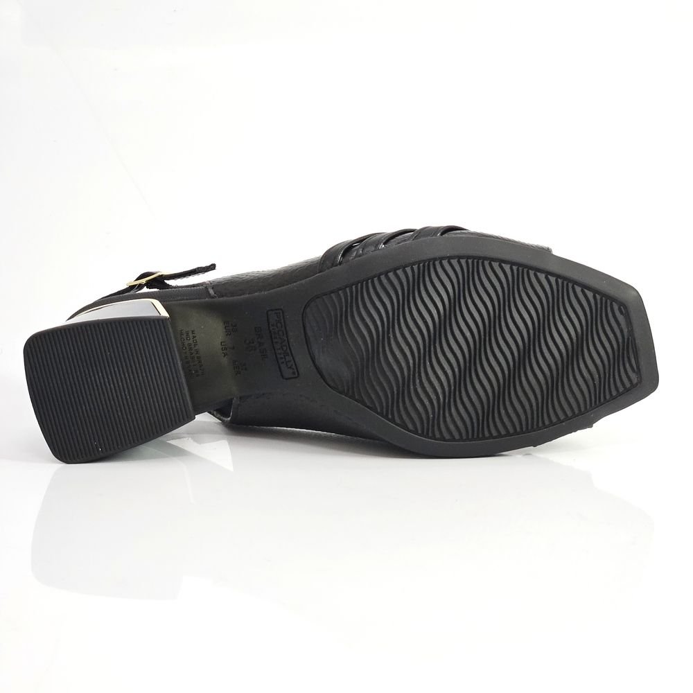 Sandália Feminina Piccadilly Slingback Salto Médio Preto 3