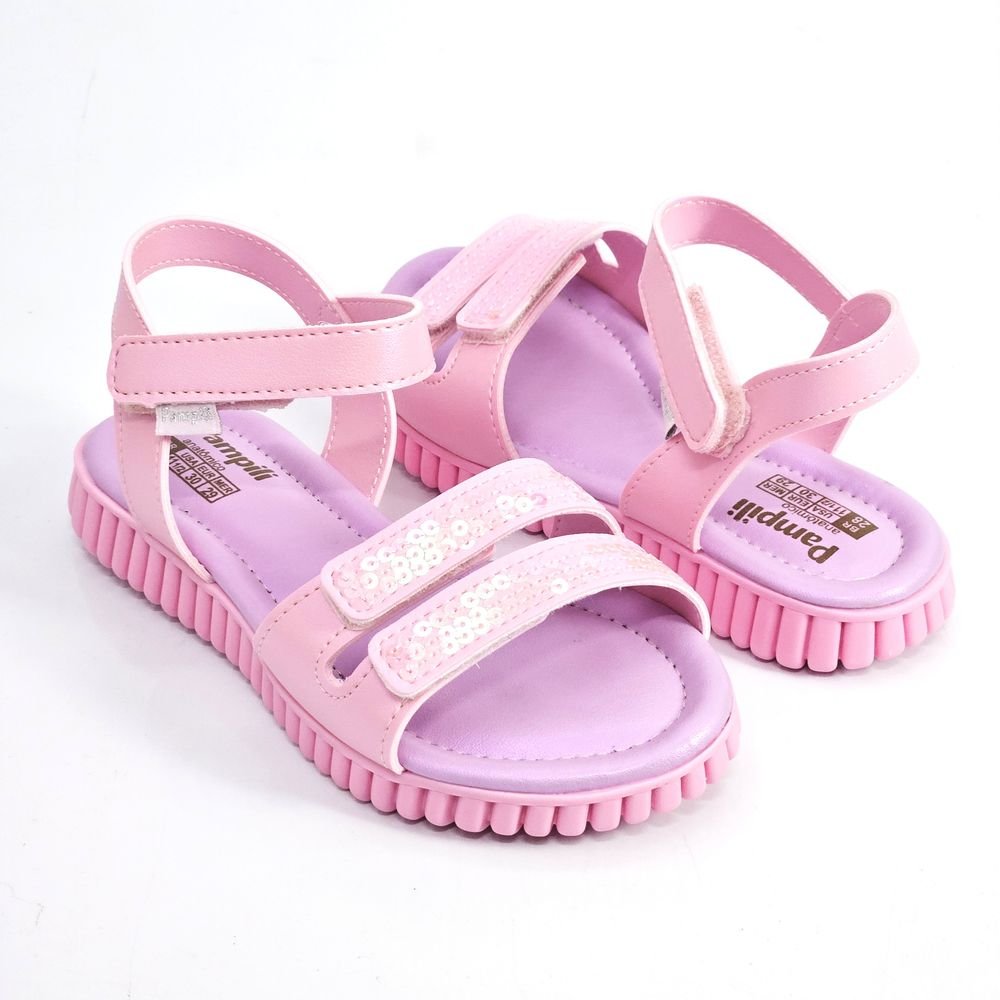 Sandália Infantil Menina Pampili Candy Lantejoula Rosa 3