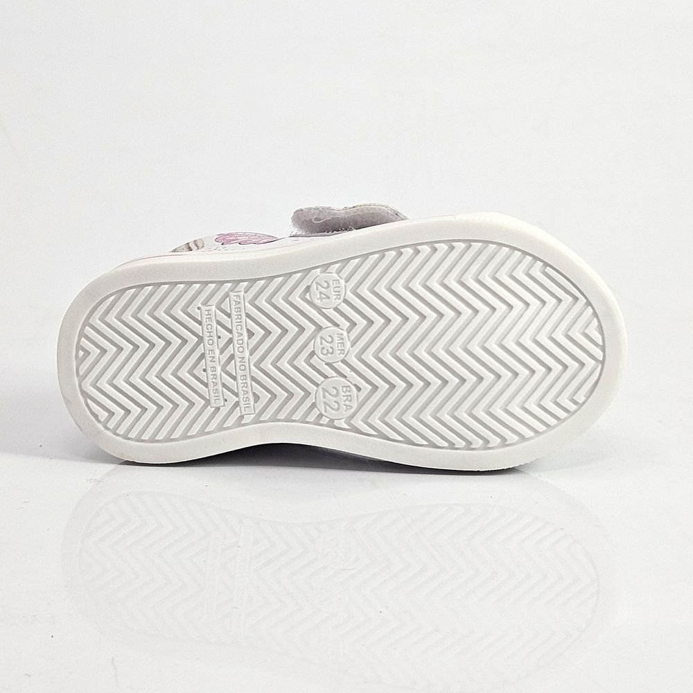 Tênis Infantil Menina Casual Linda Ju Concha Branco/Rosa 4