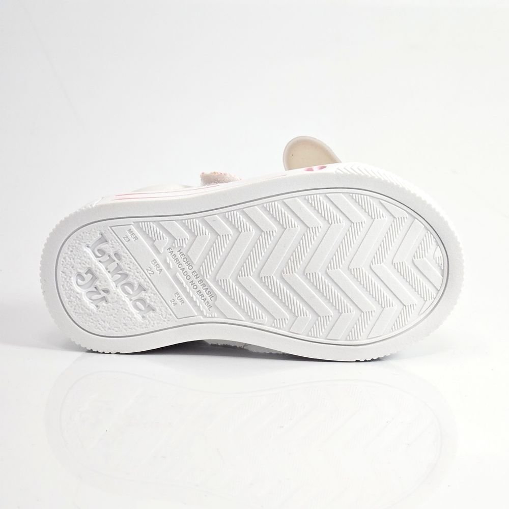 Tênis Infantil Menina Casual Linda Ju Borboleta Branco/Rosa 4