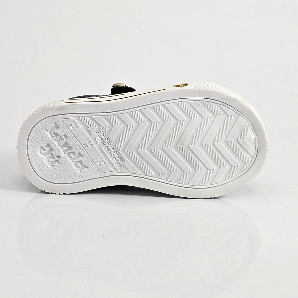 Tênis Infantil Menina Casual Linda Ju Laço Preto/Dourado 4