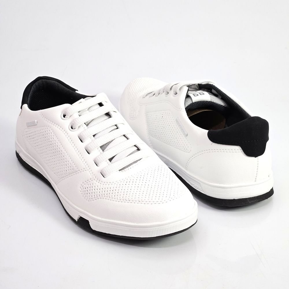 Sapatênis Casual Masculino Pegada Elástico Branco Branco 3