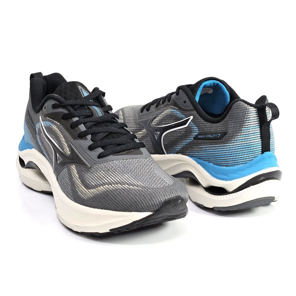 Tênis Masculino Esportivo Mizuno Wave Vitality 7 Cinza 3