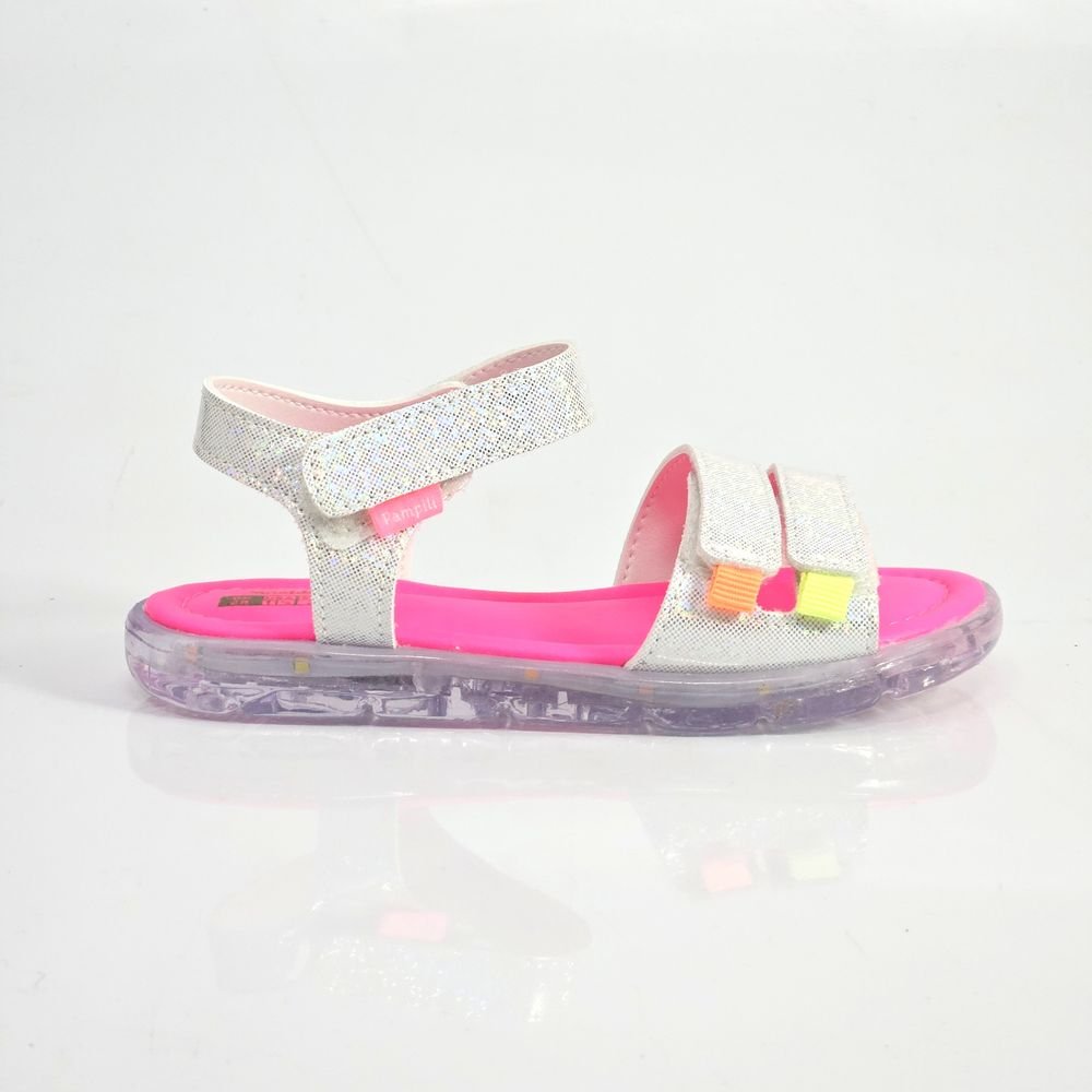 Sandália Infantil Menina Pampili Lulli Led Holografico