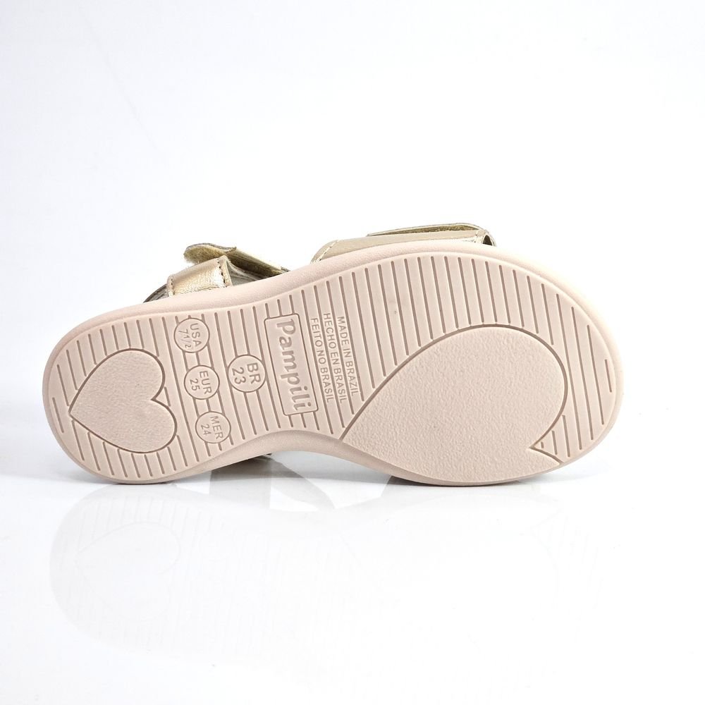 Sandália Infantil Menina Pampili Lili Laço Dourado 4