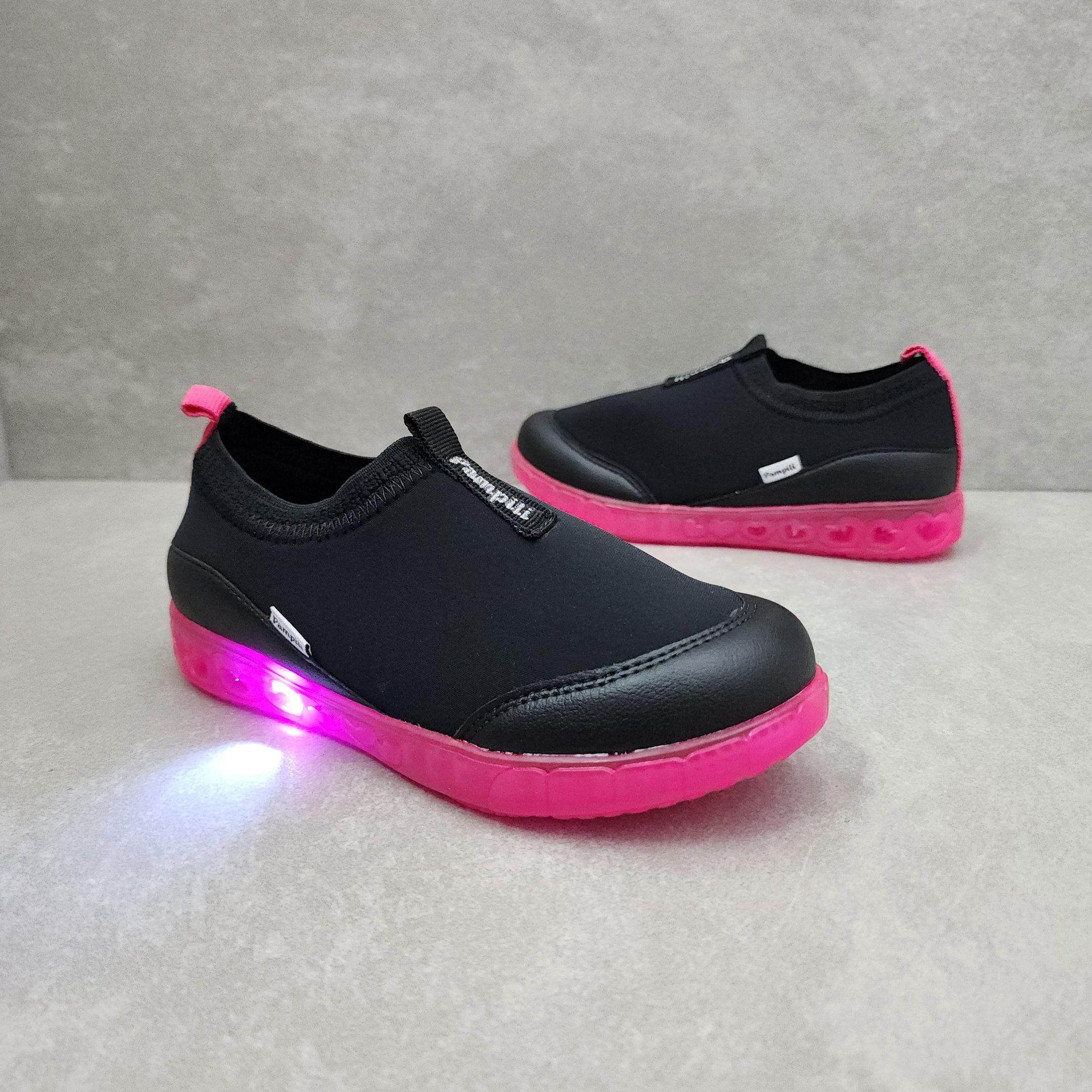 Tênis de LED Pampili Slip On Em Lycra Preto 3