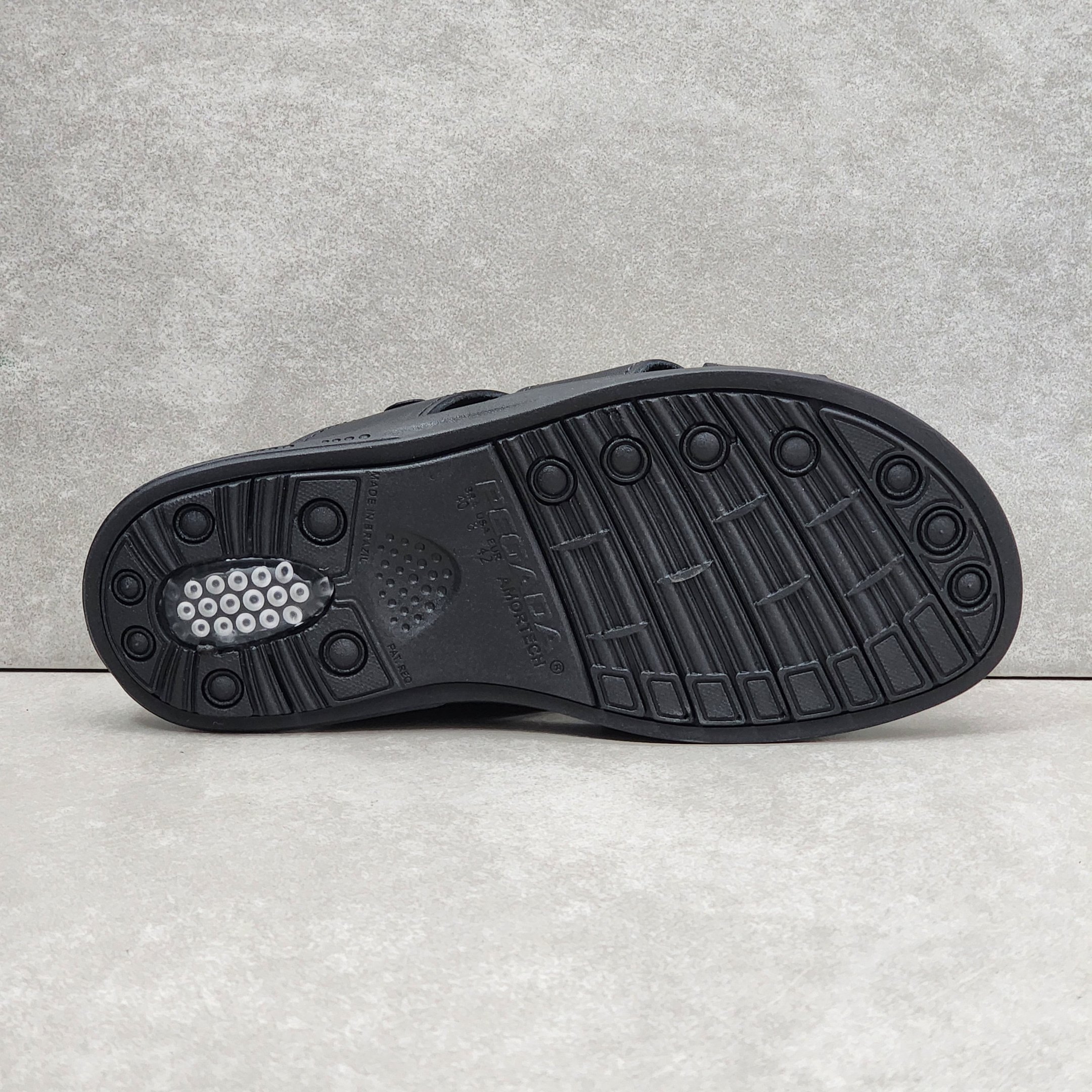 Chinelo Pegada X Em Couro Pinhão Preto 4