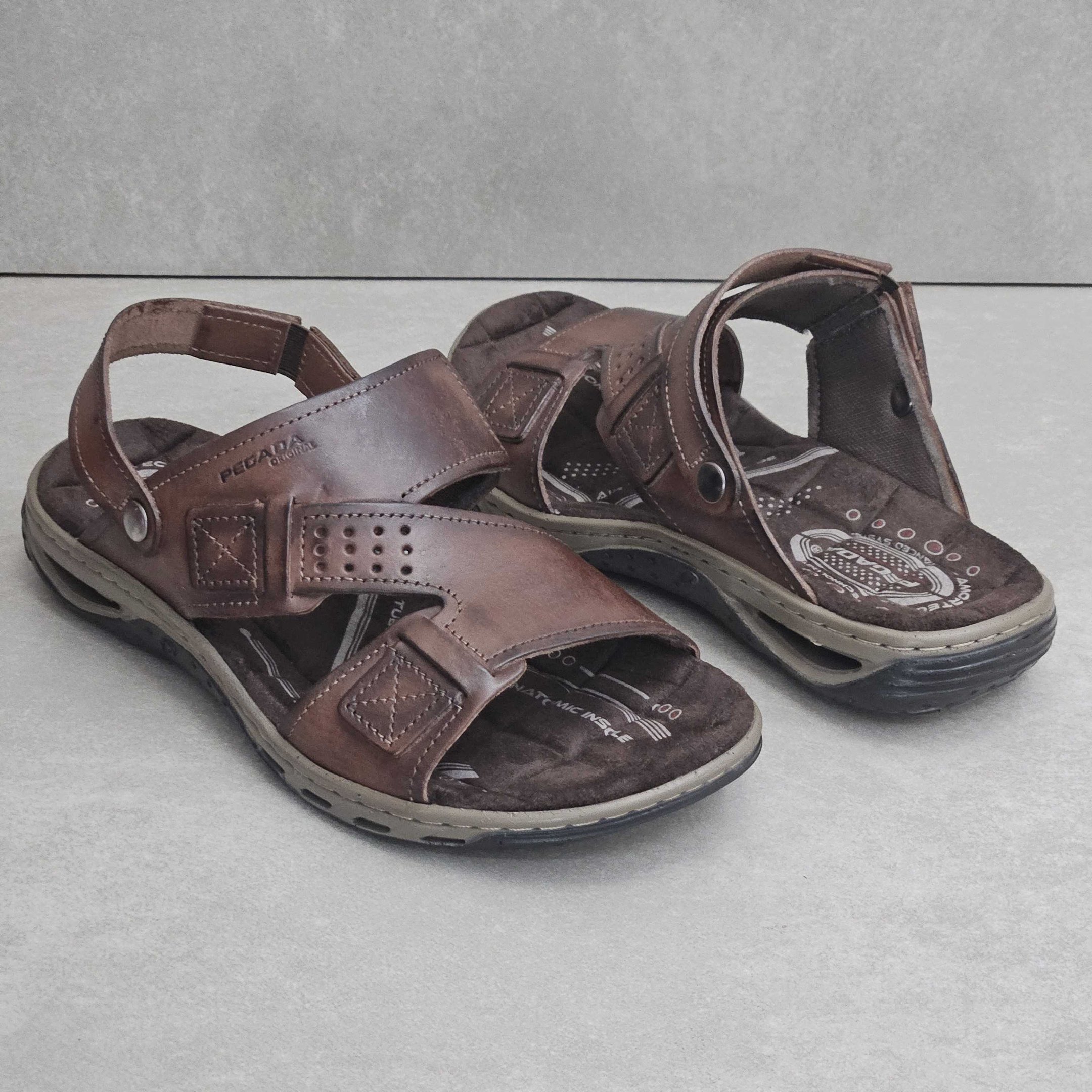 Sandália Papete Pegada Aberta Em Couro Pinhão 3