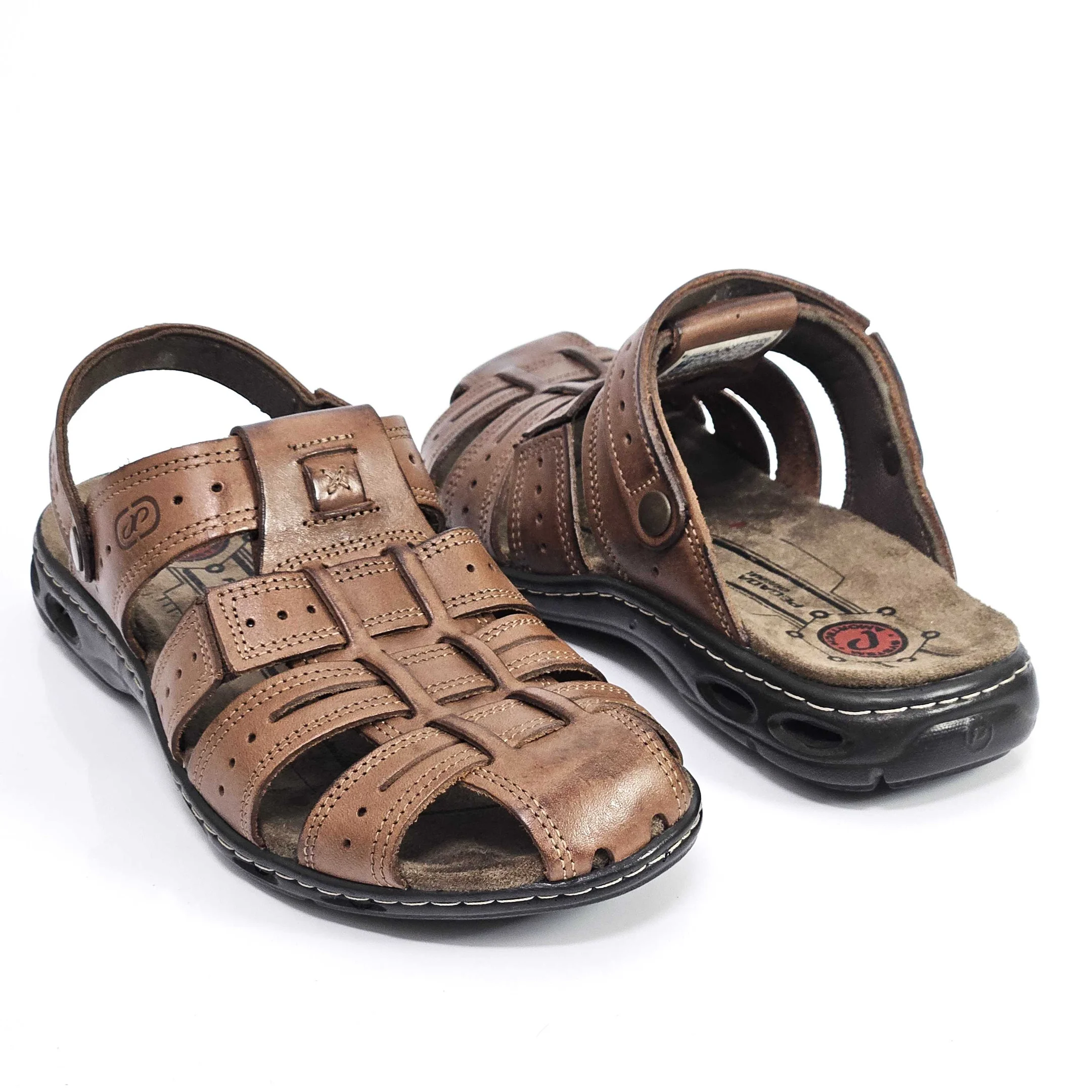 Sandália Papete Pegada Fechada Em Couro Marrom 3