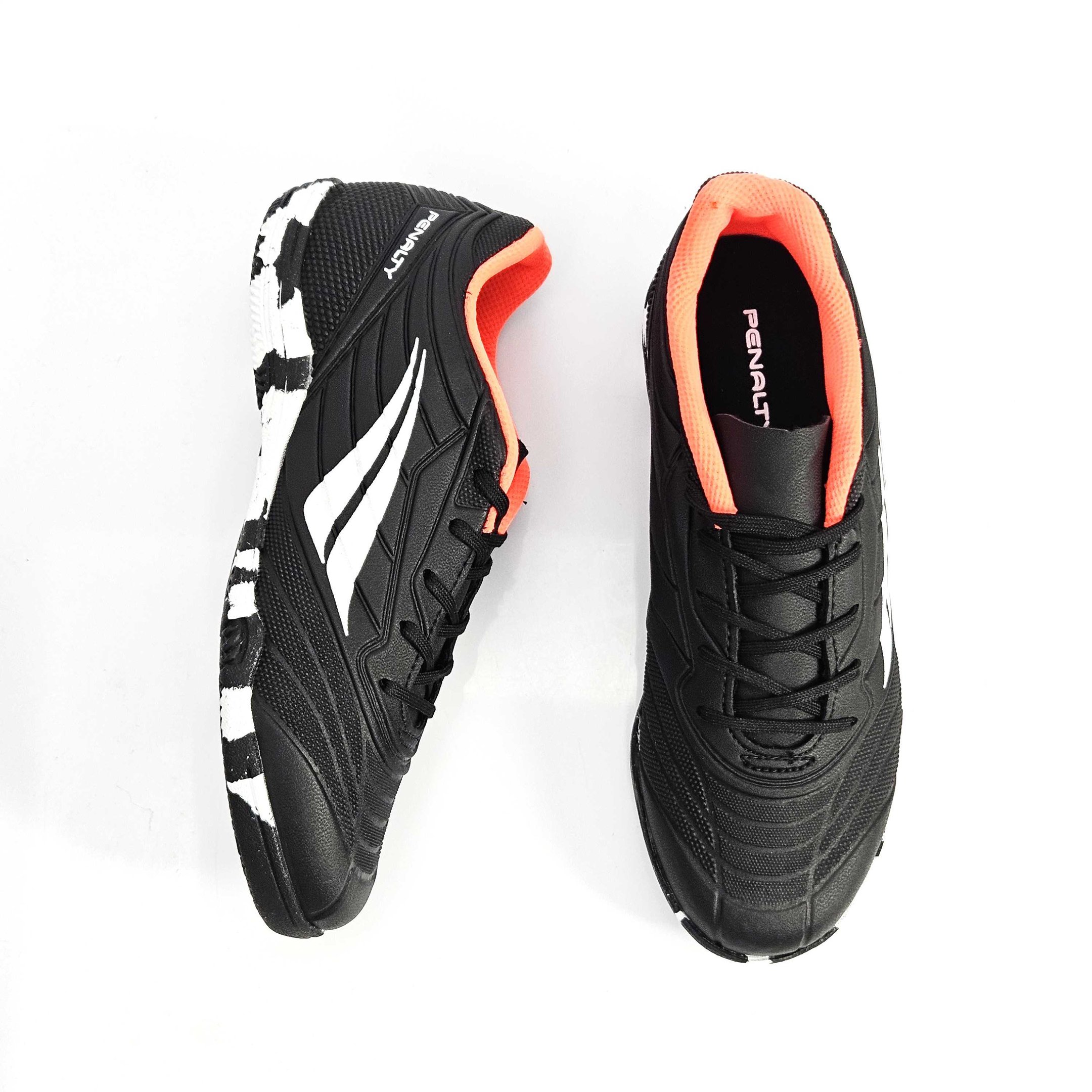 Chuteira Infantil Penalty Matis Kids Indoor Preto/Laranja 2