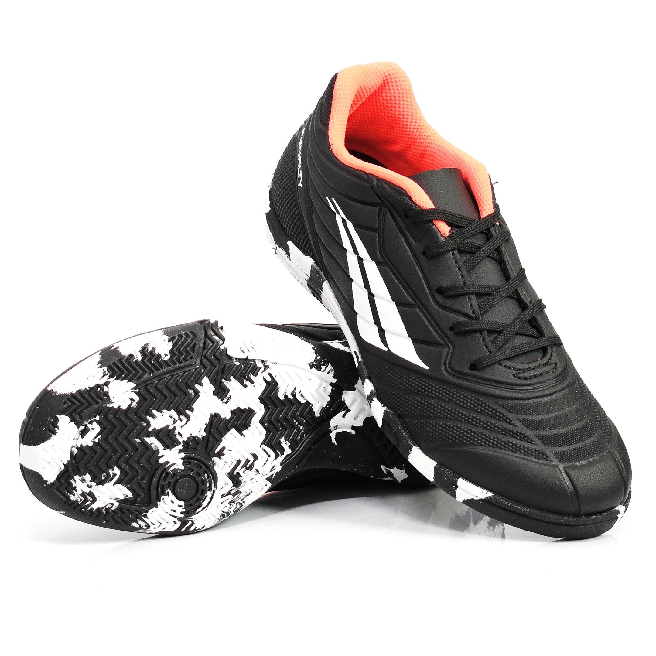 Chuteira Infantil Penalty Matis Kids Indoor Preto/Laranja 3