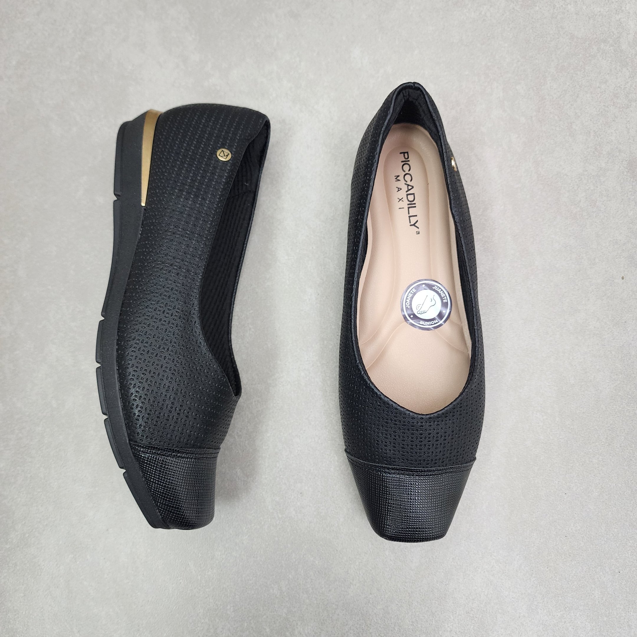 Sapato Piccadilly MAXI Anabela Baixa Preto 2