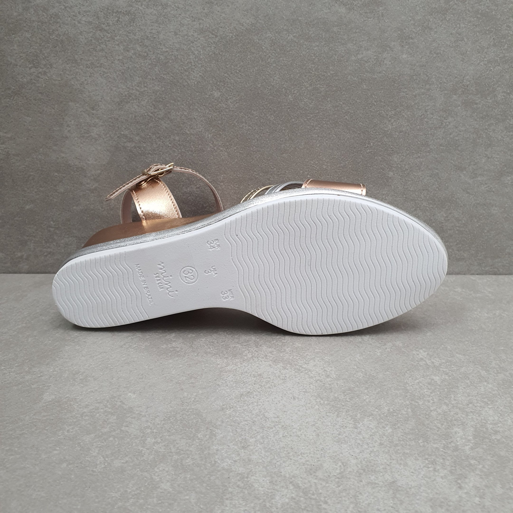 Sandália Infantil Sua Cia Mini Anabela Champagne Dourado 4