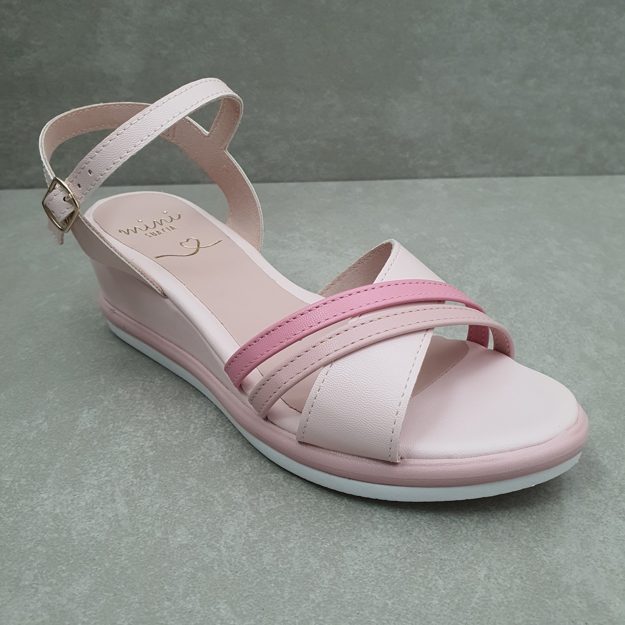 Sandália Infantil Sua Cia Mini Anabela Champagne Rosa 3