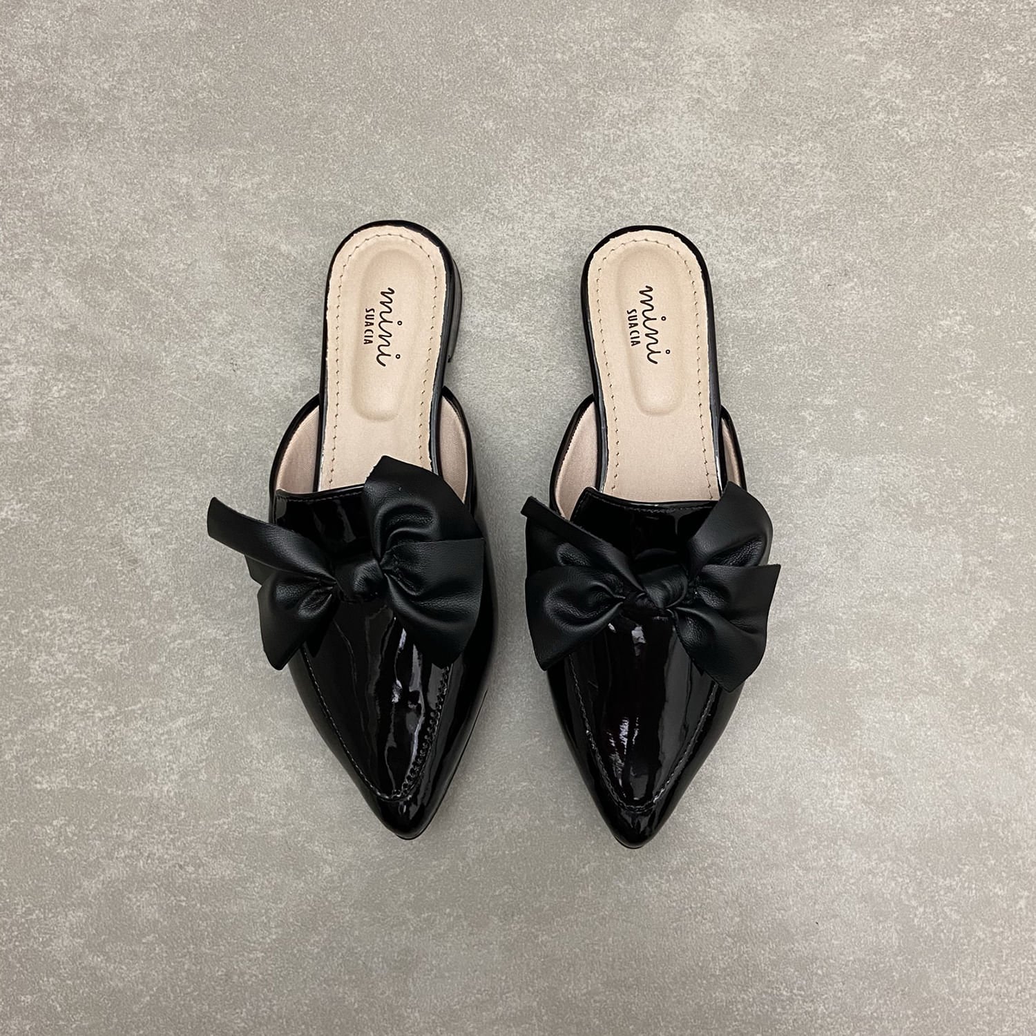 Sapato Sua Cia Mini Mule Bico Fino Preto 2