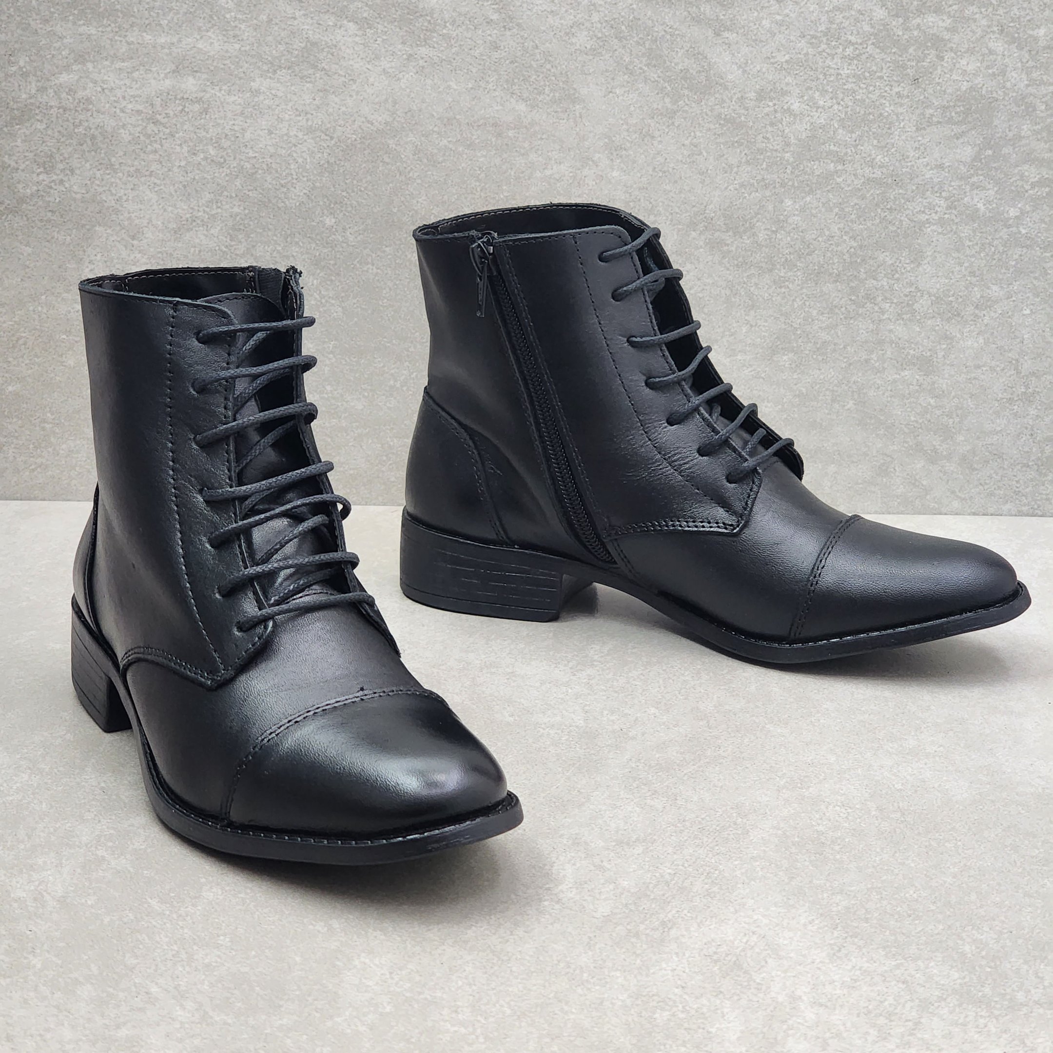 Bota Talkflex Coturno Em Couro Preto 3