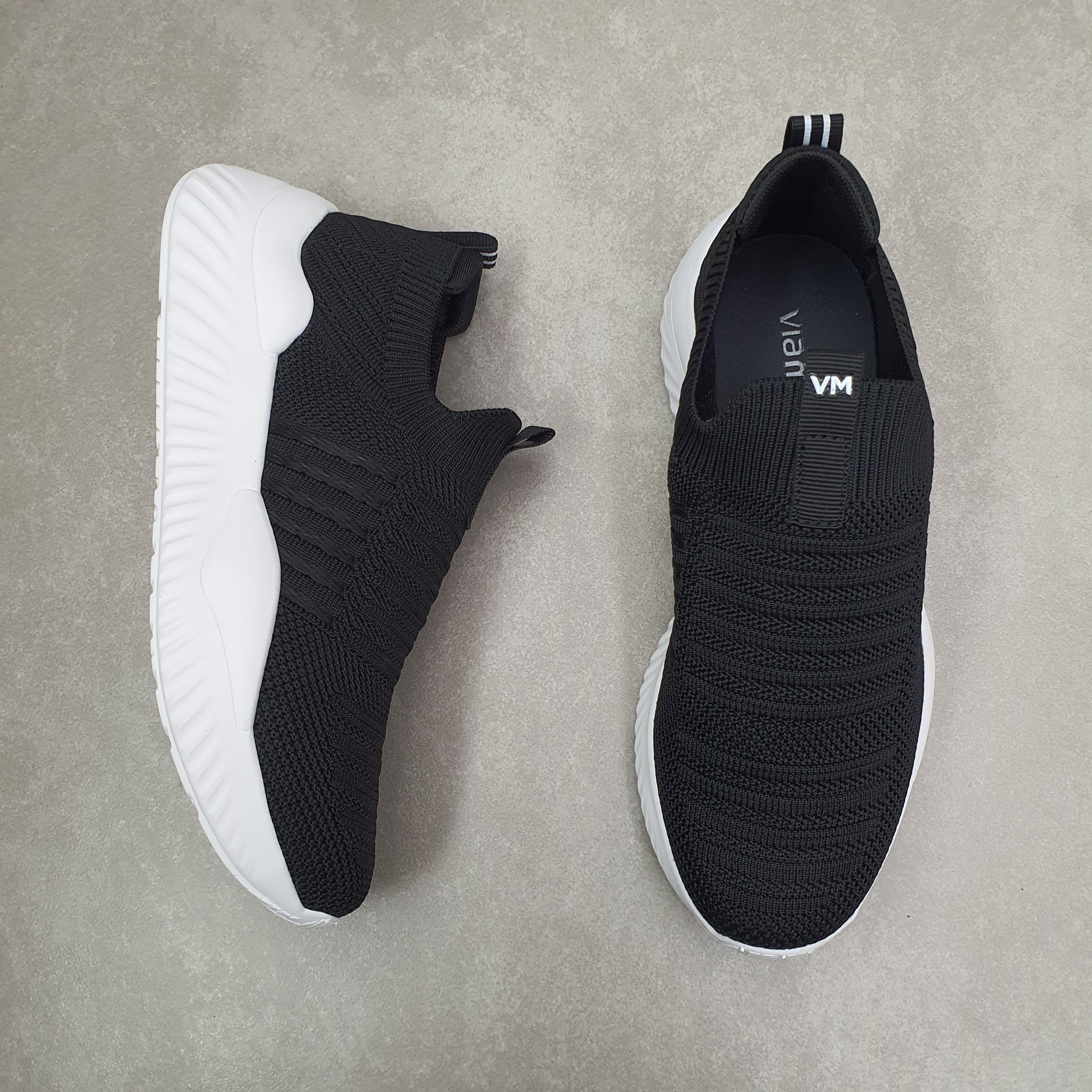 Tênis Via Marte Calce Fácil Em Knit Preto 2