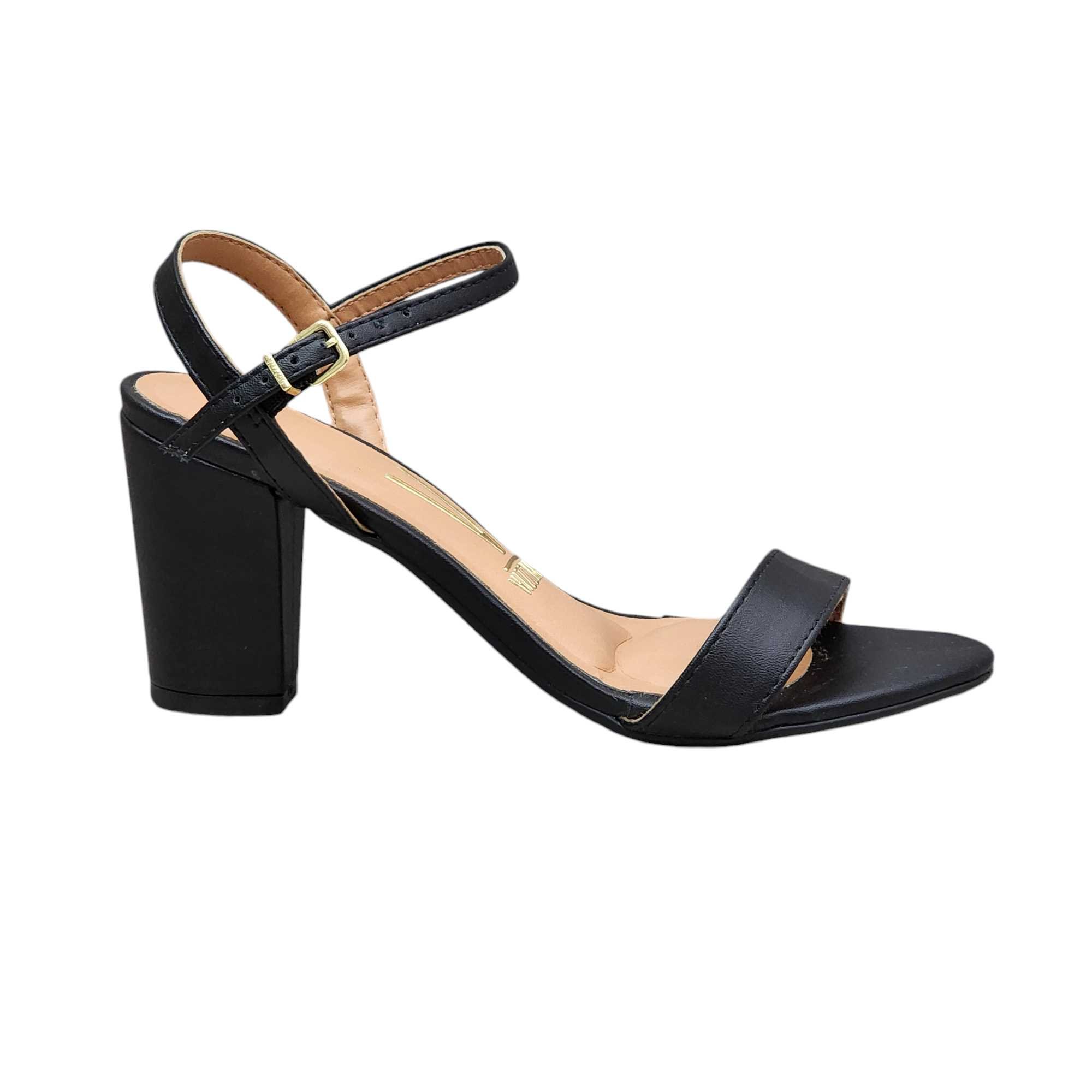 Sandália Vizzano Salto Médio Bloco Com Glitter