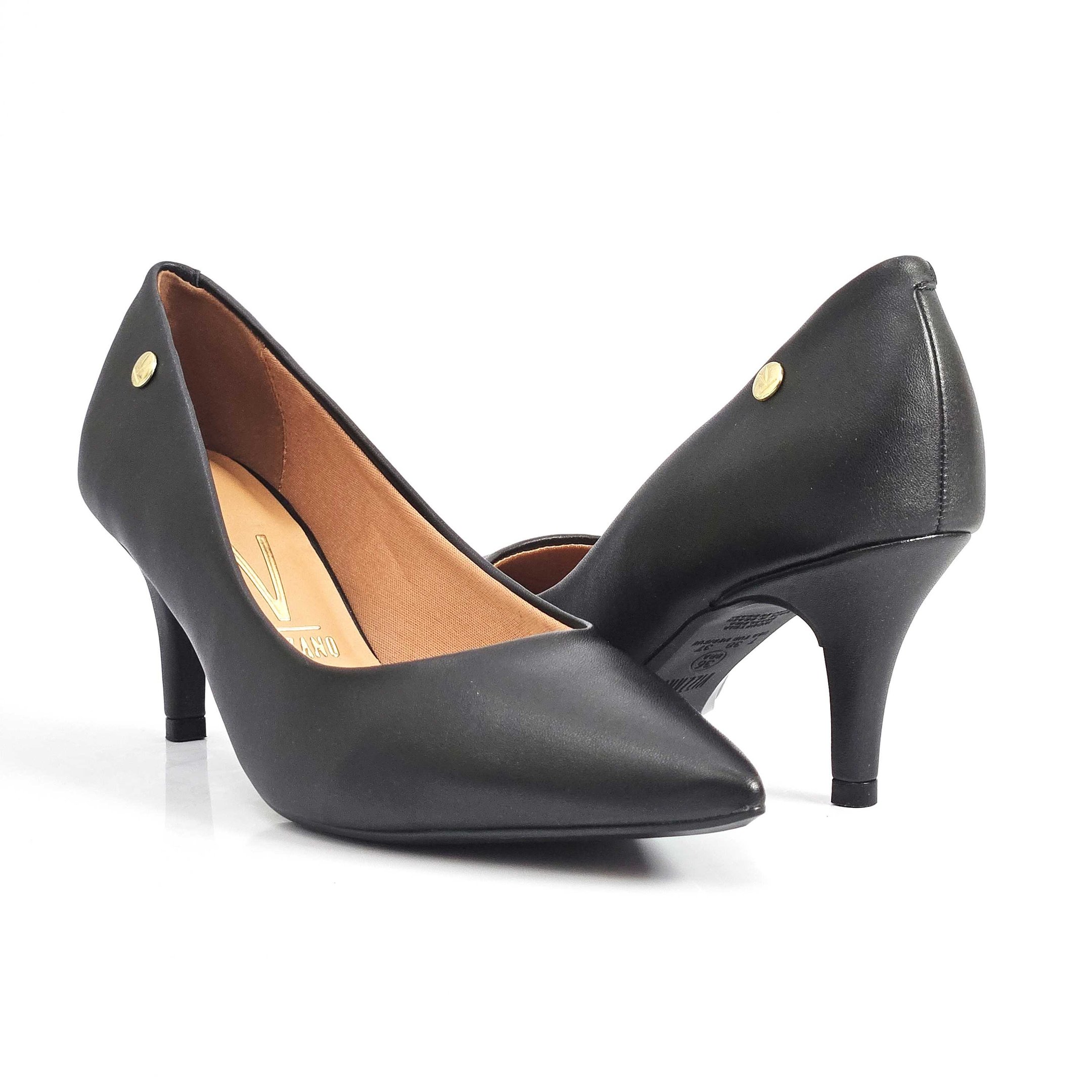 Scarpin Vizzano Salto Médio Fino Preto 3