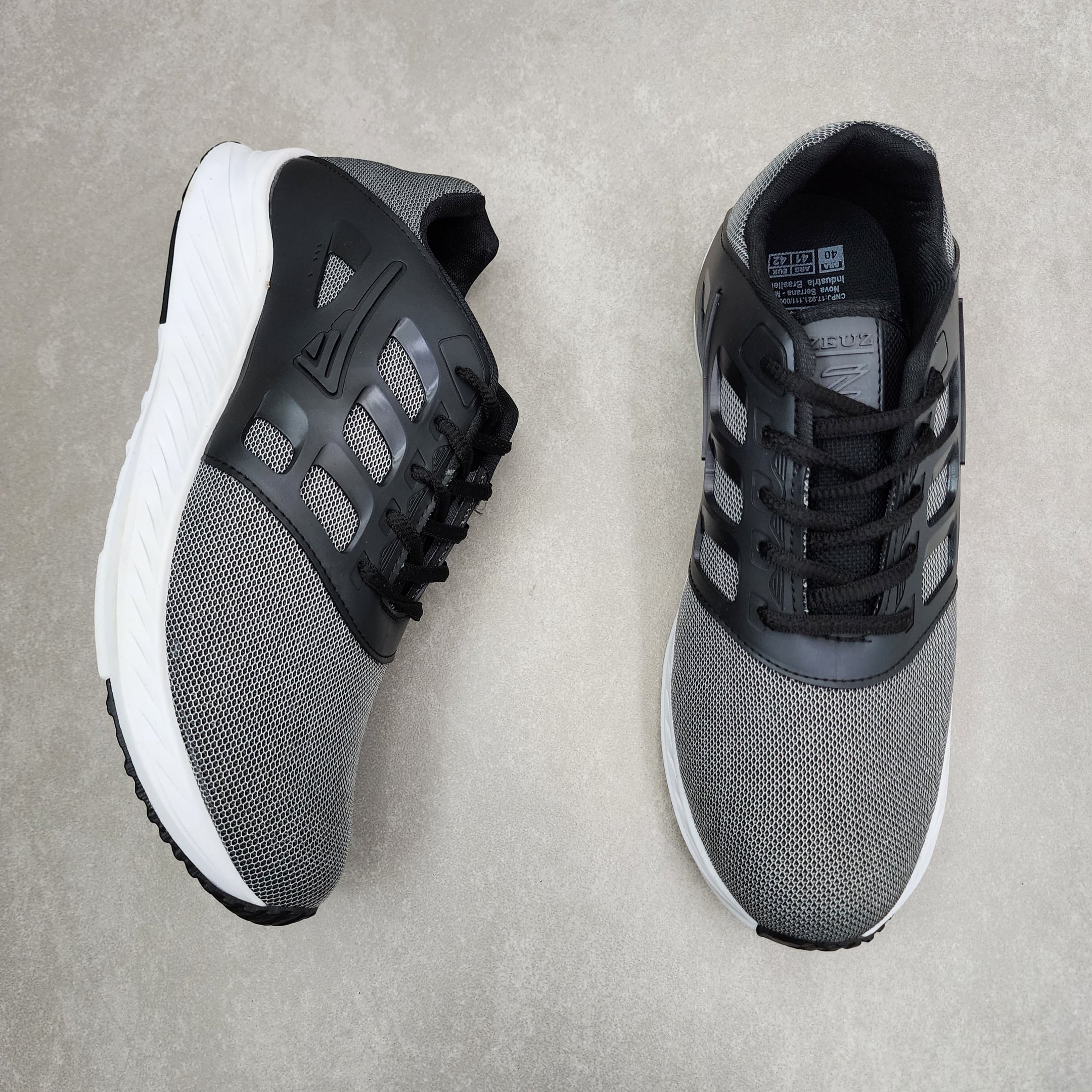 Tênis Zeus Masculino Com Cadarço Preto/Cinza 2