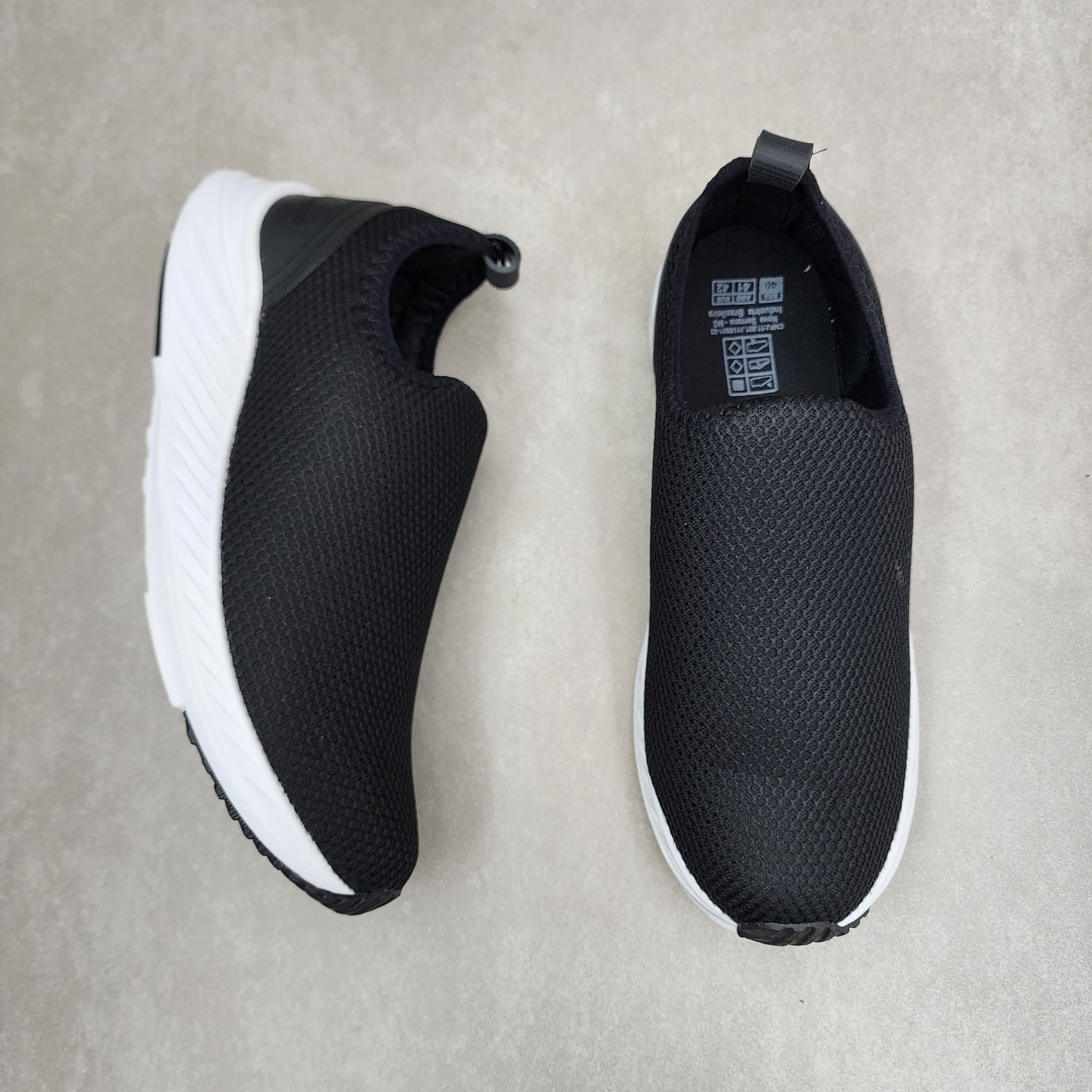 Tênis Zeus Masculino Slip On Em Tecido Preto 2