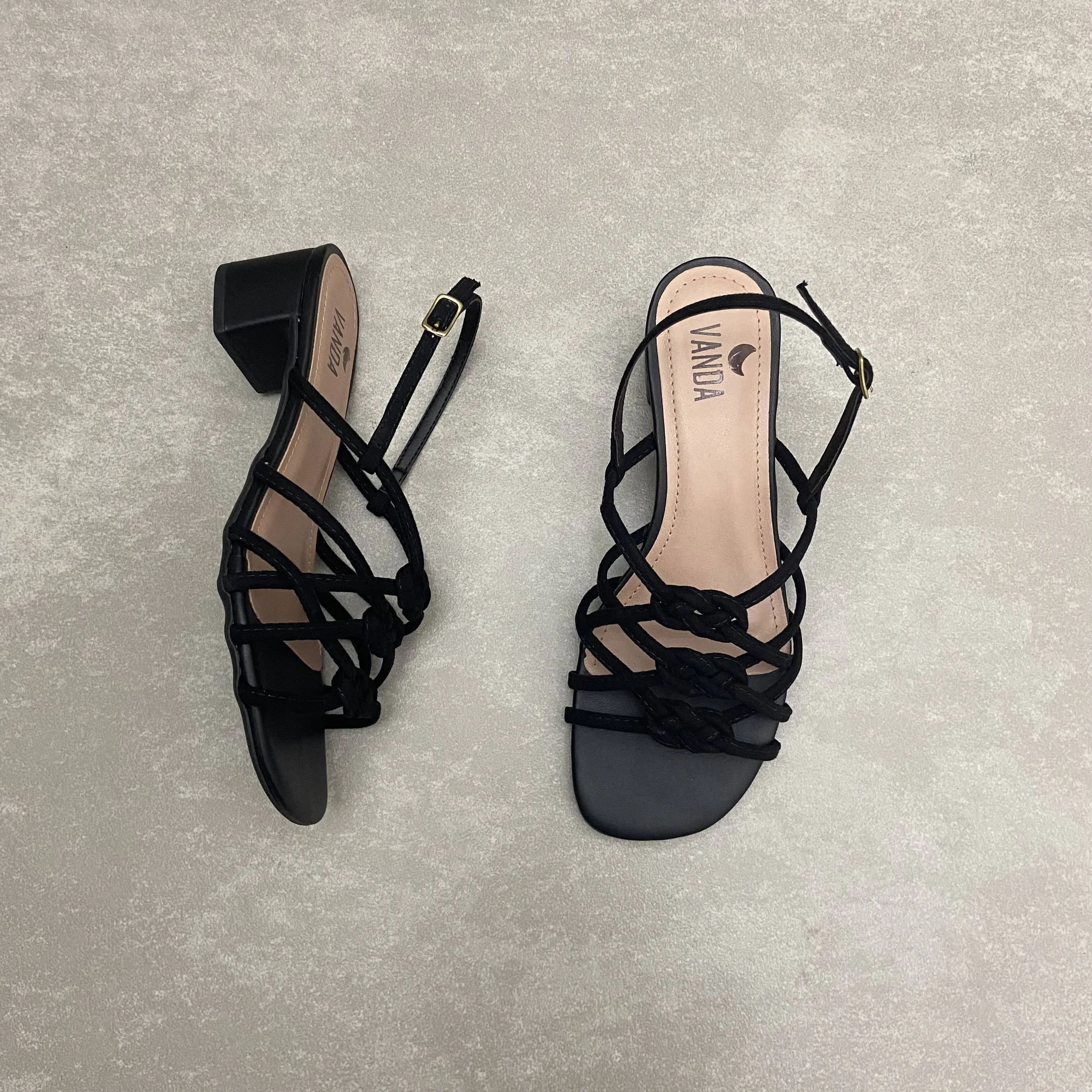 Sandália Zohla Salto Médio Preto 3