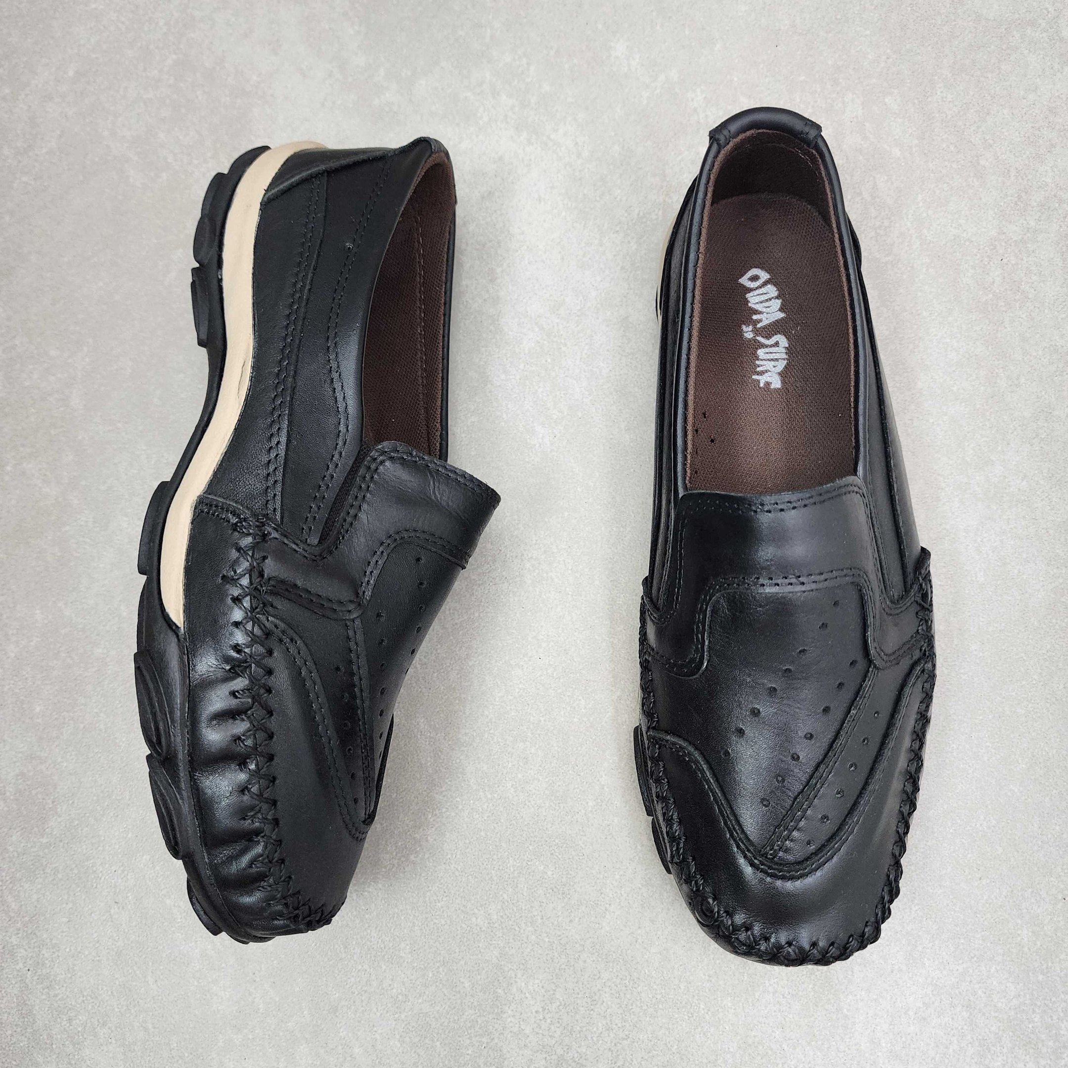 Mocassim Masculino Onda Surf Em Couro Preto 2