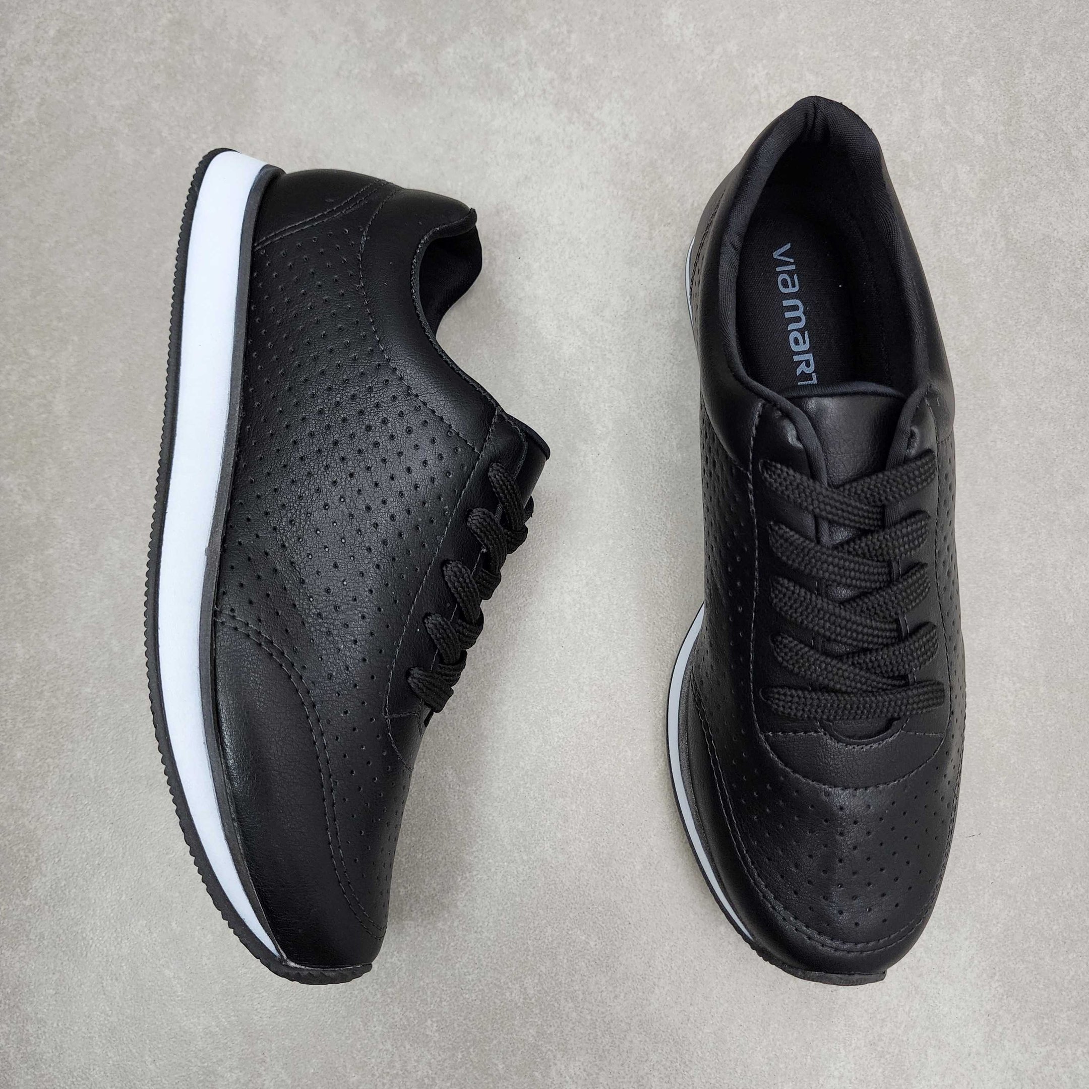 Tênis Feminino Casual Via Marte Jogging Preto 2