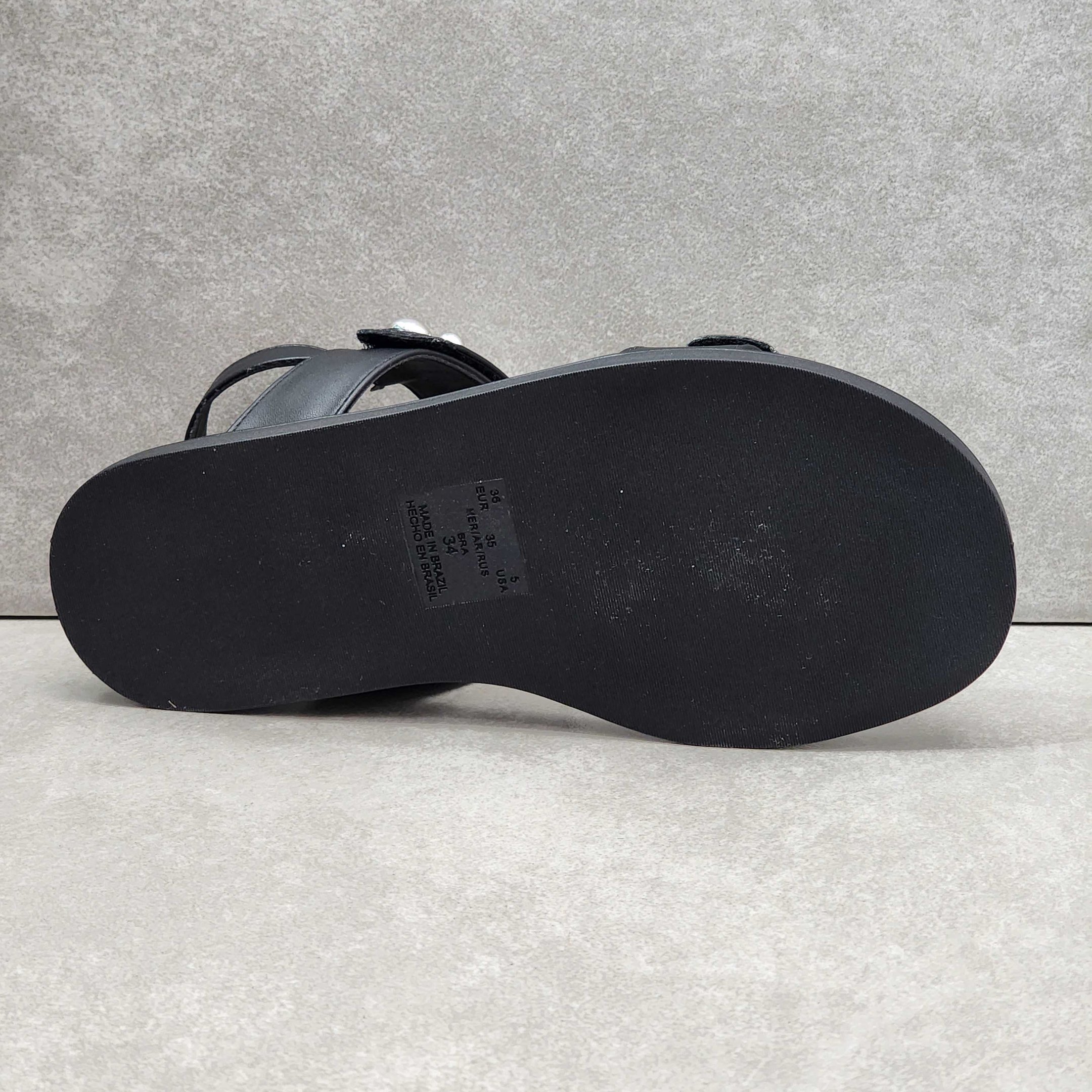 Sandália Papete Duas Tiras Detalhe Brilhante Zabumba Preto 4