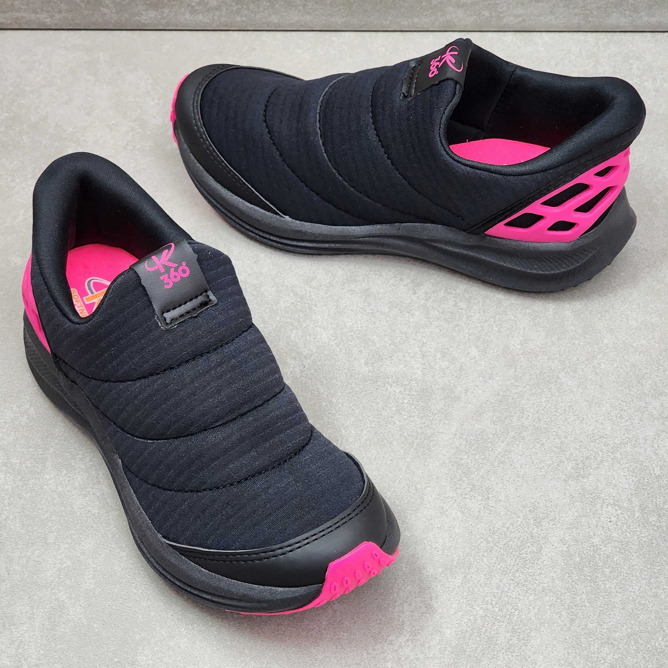 Tênis Infantil Kidy Slip On K-360 Energy Preto/Rosa 2