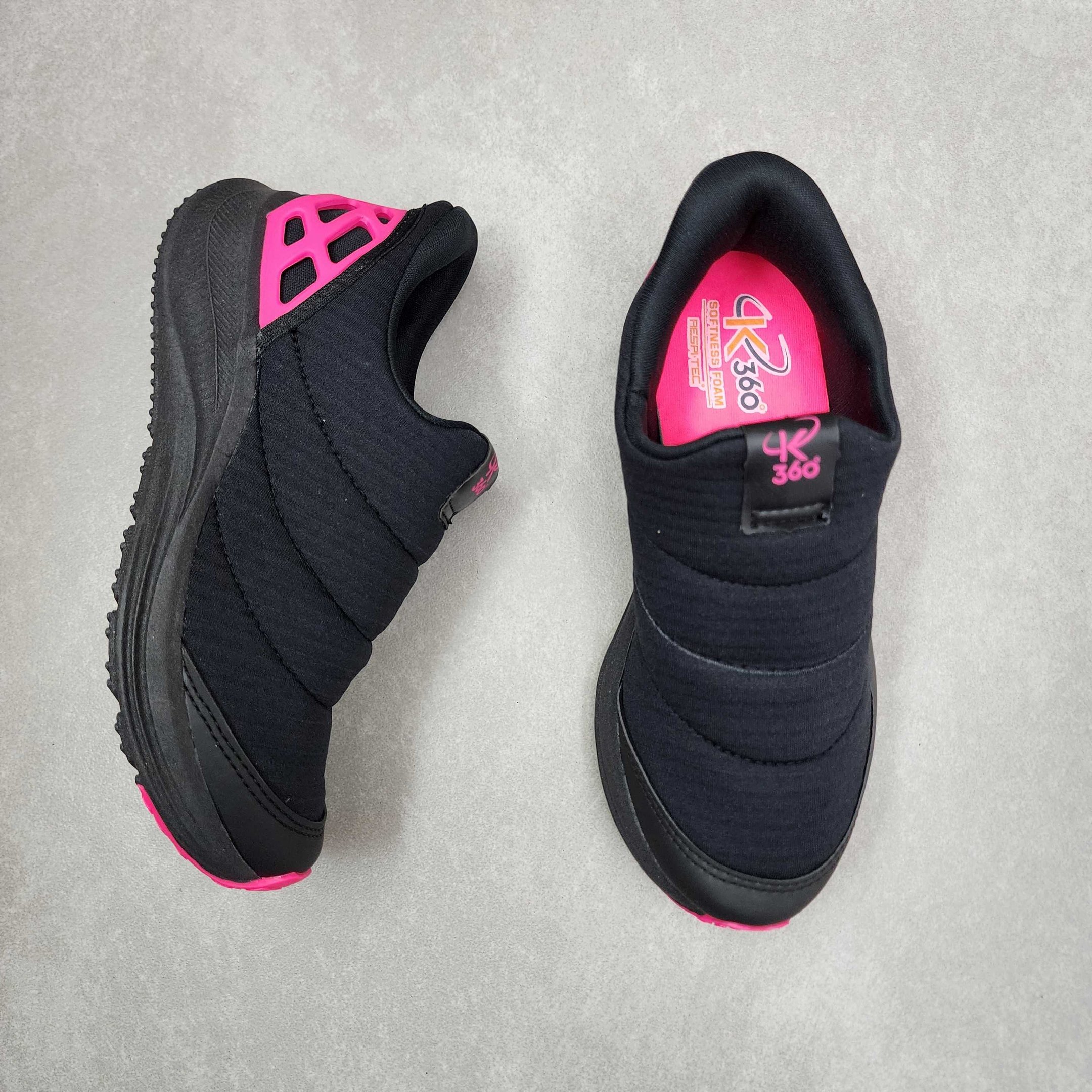 Tênis Infantil Kidy Slip On K-360 Energy Preto/Rosa 3