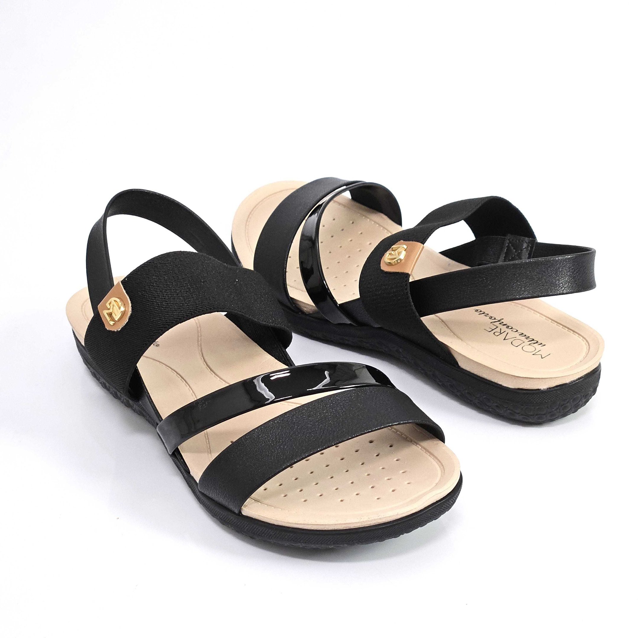 Sandália Modare Salto Baixo Com Elástico Preto 3