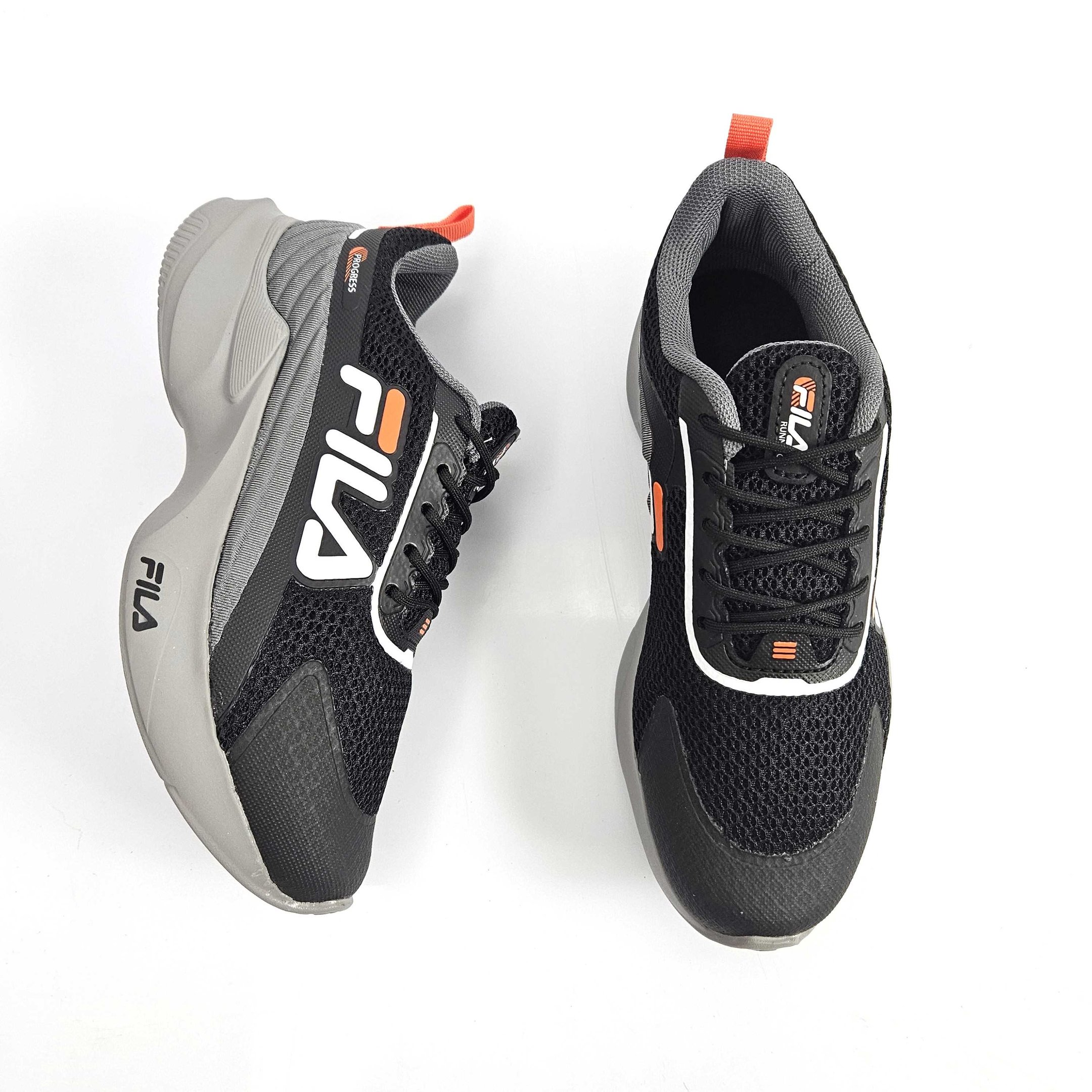 Tênis Fila Progress Infantil Menino Preto/Laranja 2