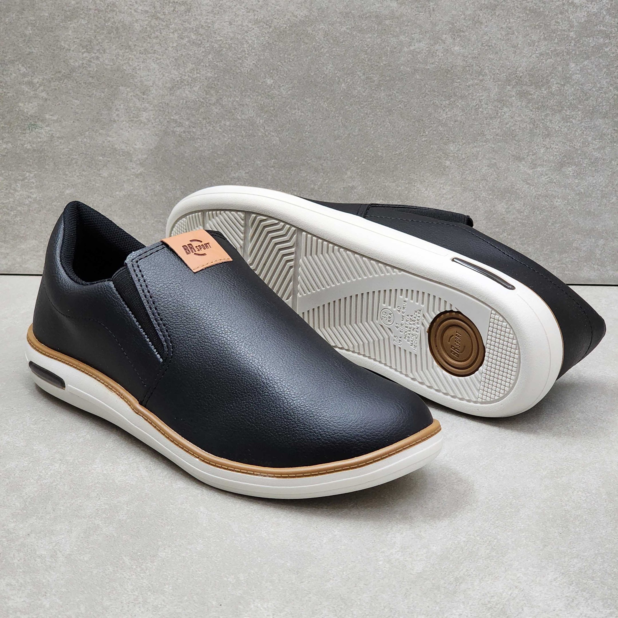 Sapatênis BR Sport Masculino Slip On Napa Preto 2