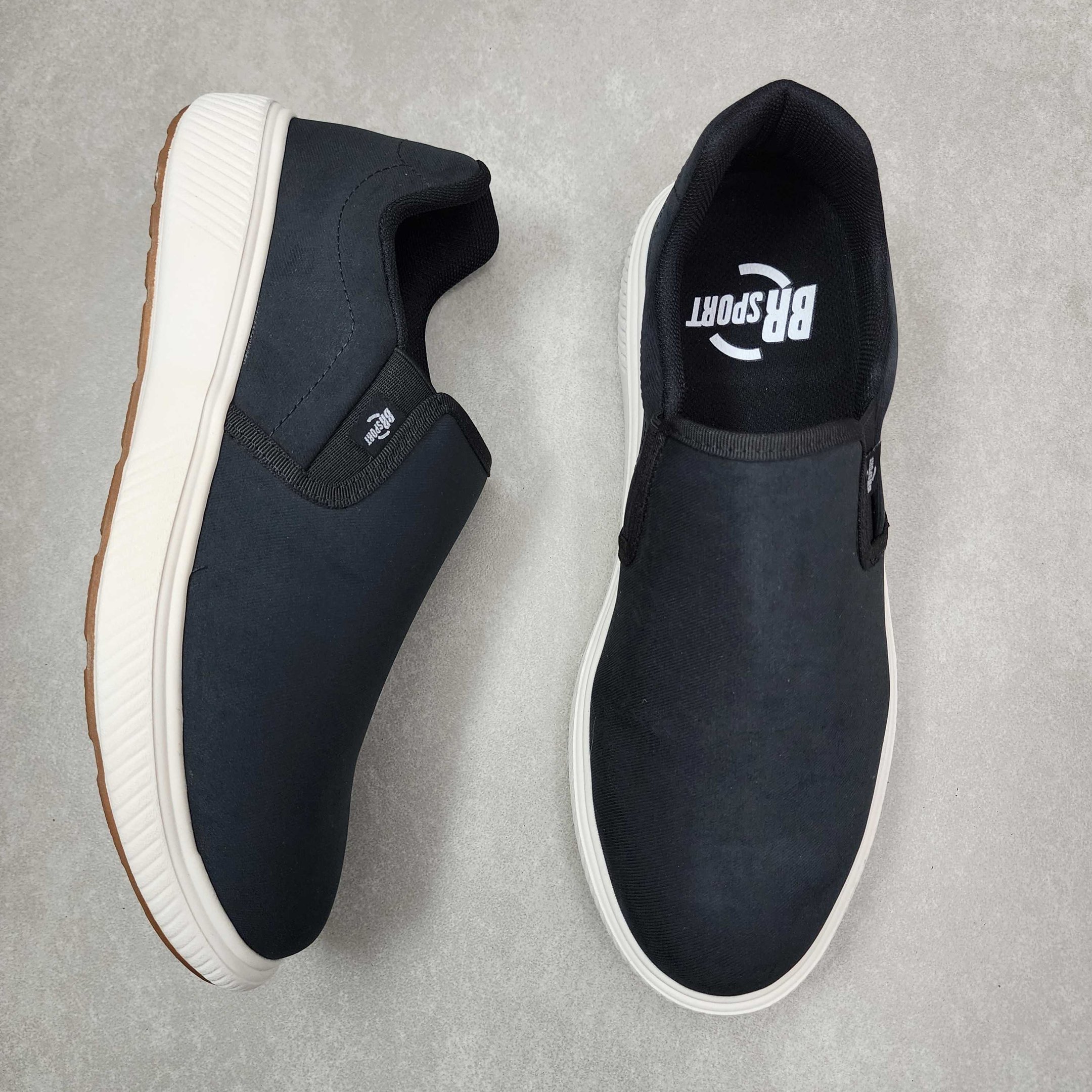 Sapatênis BR Sport Masculino Slip On Em Tecido Preto 2