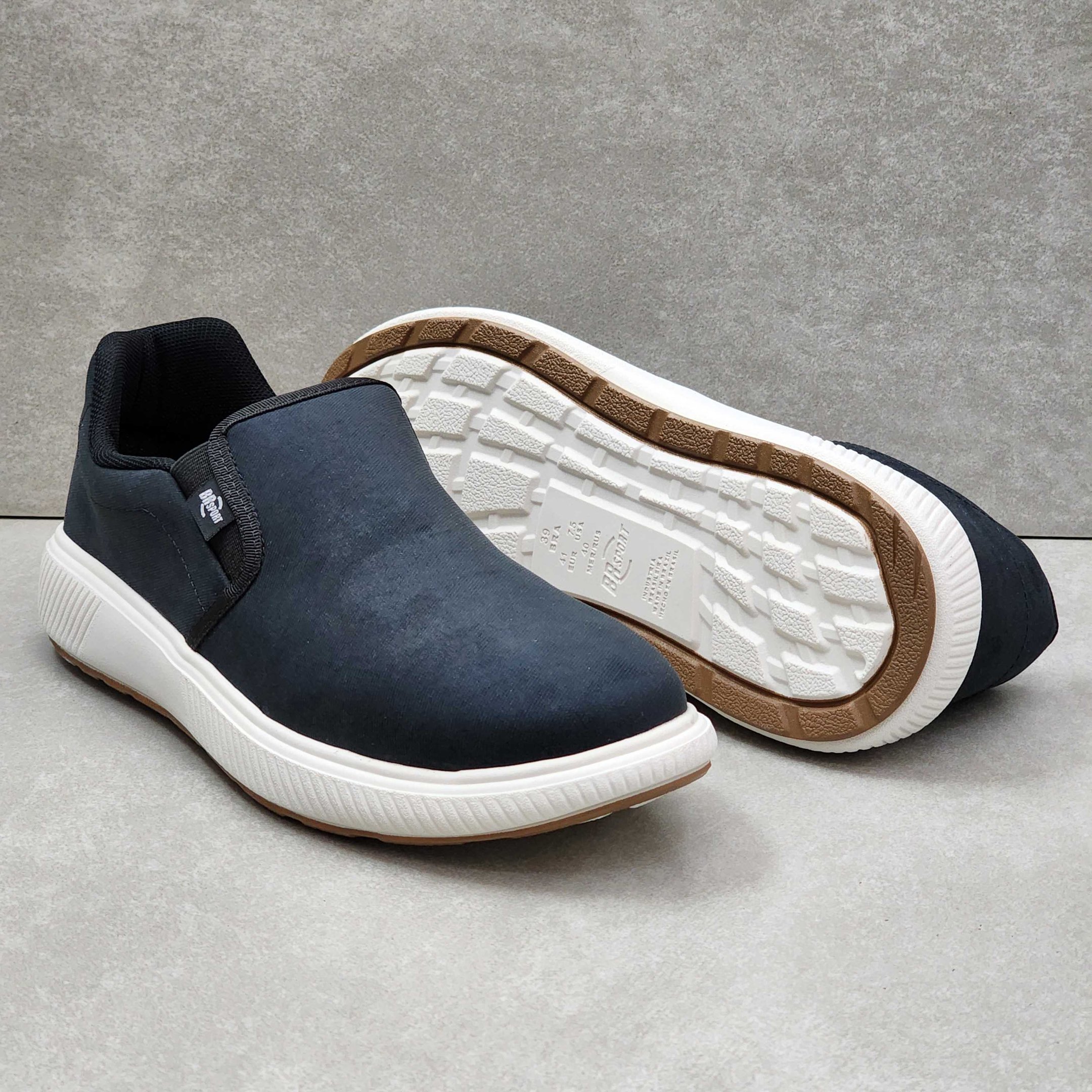 Sapatênis BR Sport Masculino Slip On Em Tecido Preto 3