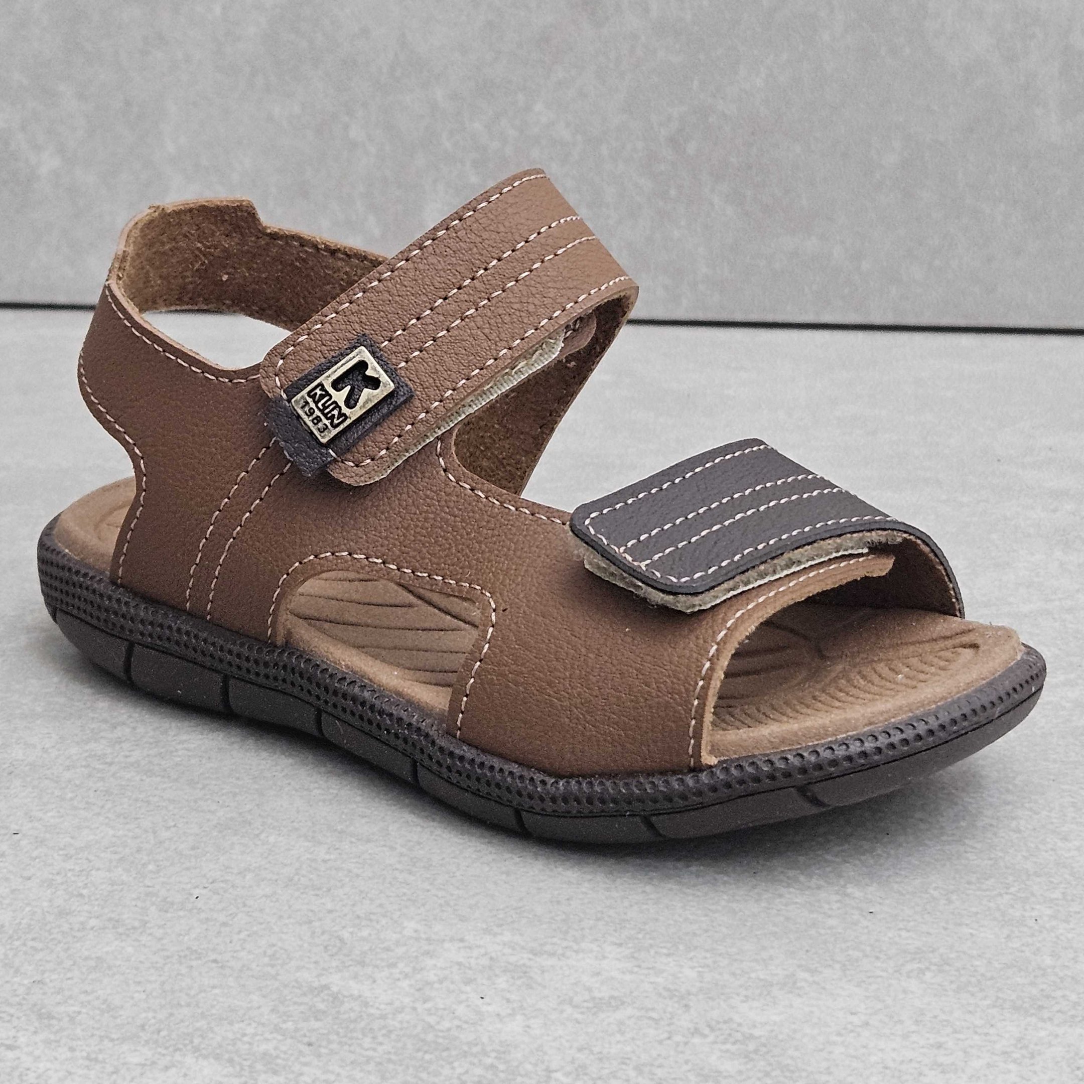 Sandália Papete Infantil Klin Casual Com Tic Tac Marrom 2