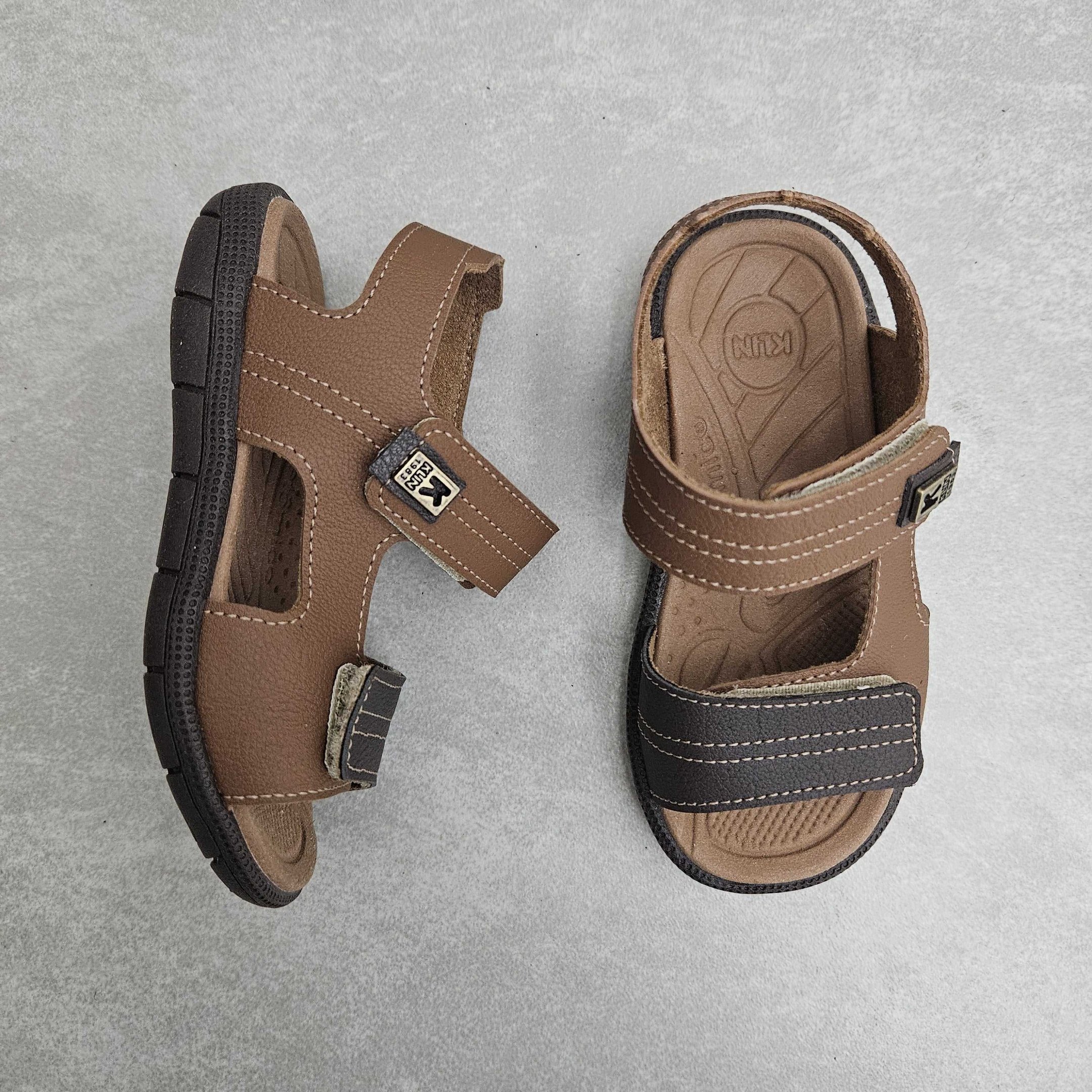 Sandália Papete Infantil Klin Casual Com Tic Tac Marrom 3