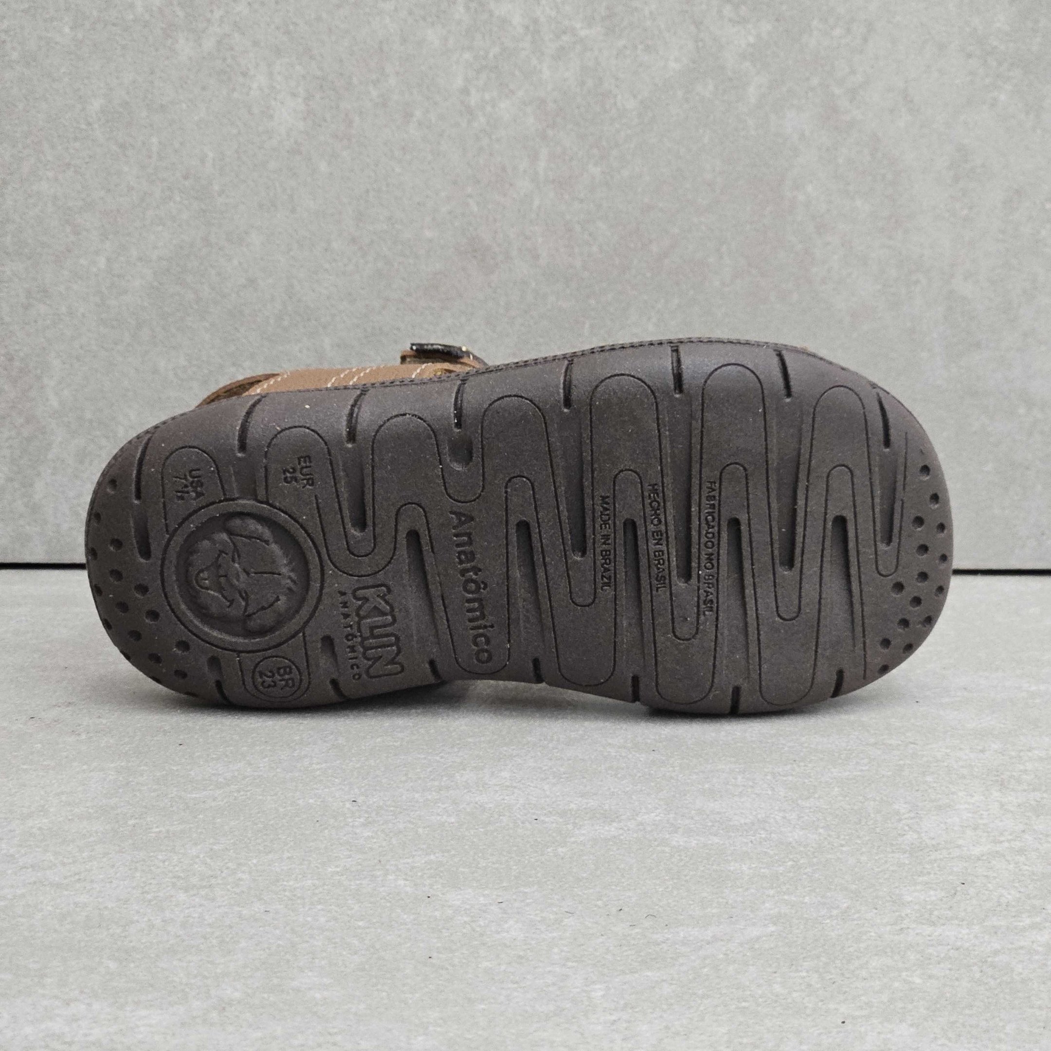 Sandália Papete Infantil Klin Casual Com Tic Tac Marrom 4