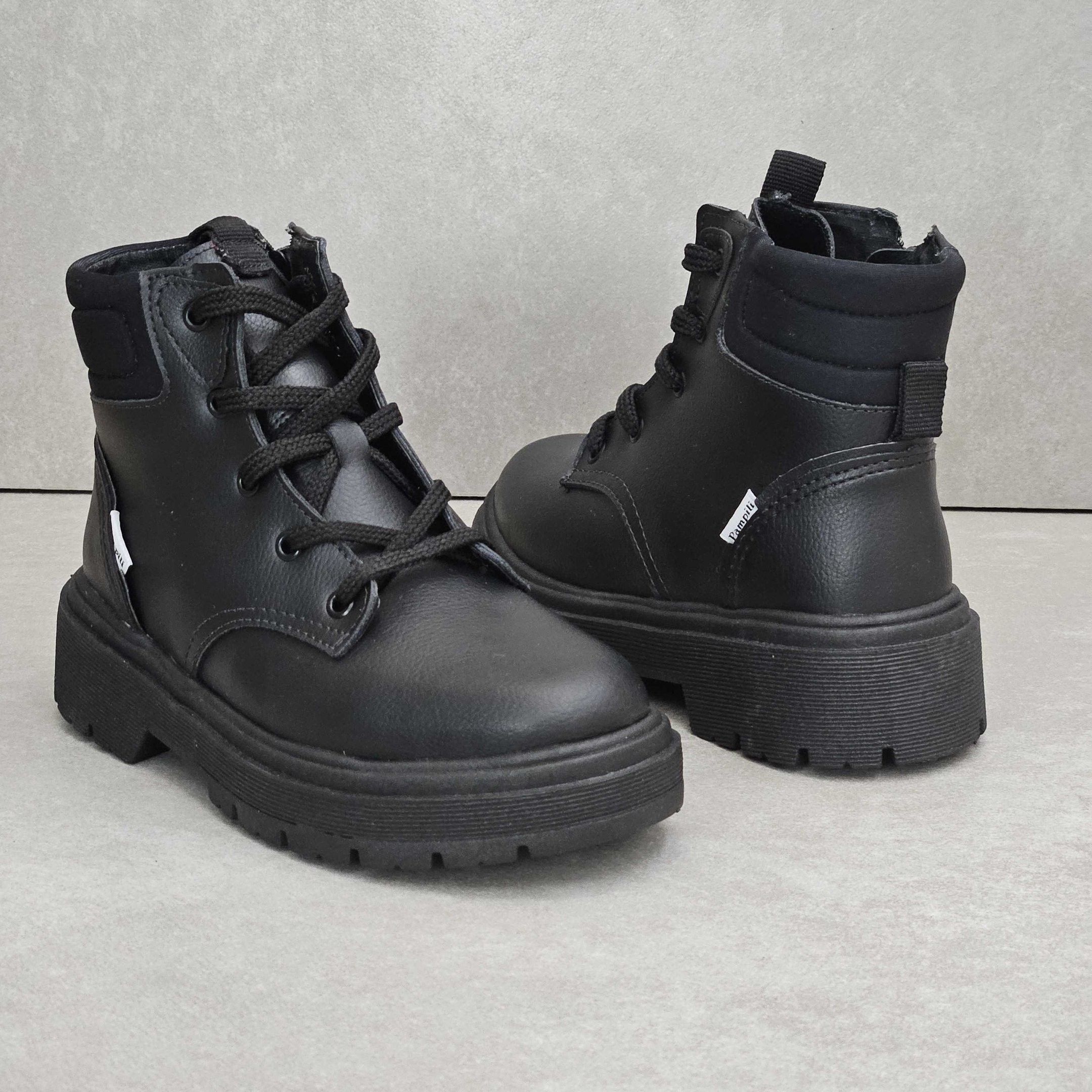 Bota Coturno Infantil Pampili Duda Com Cadarço Preto 3