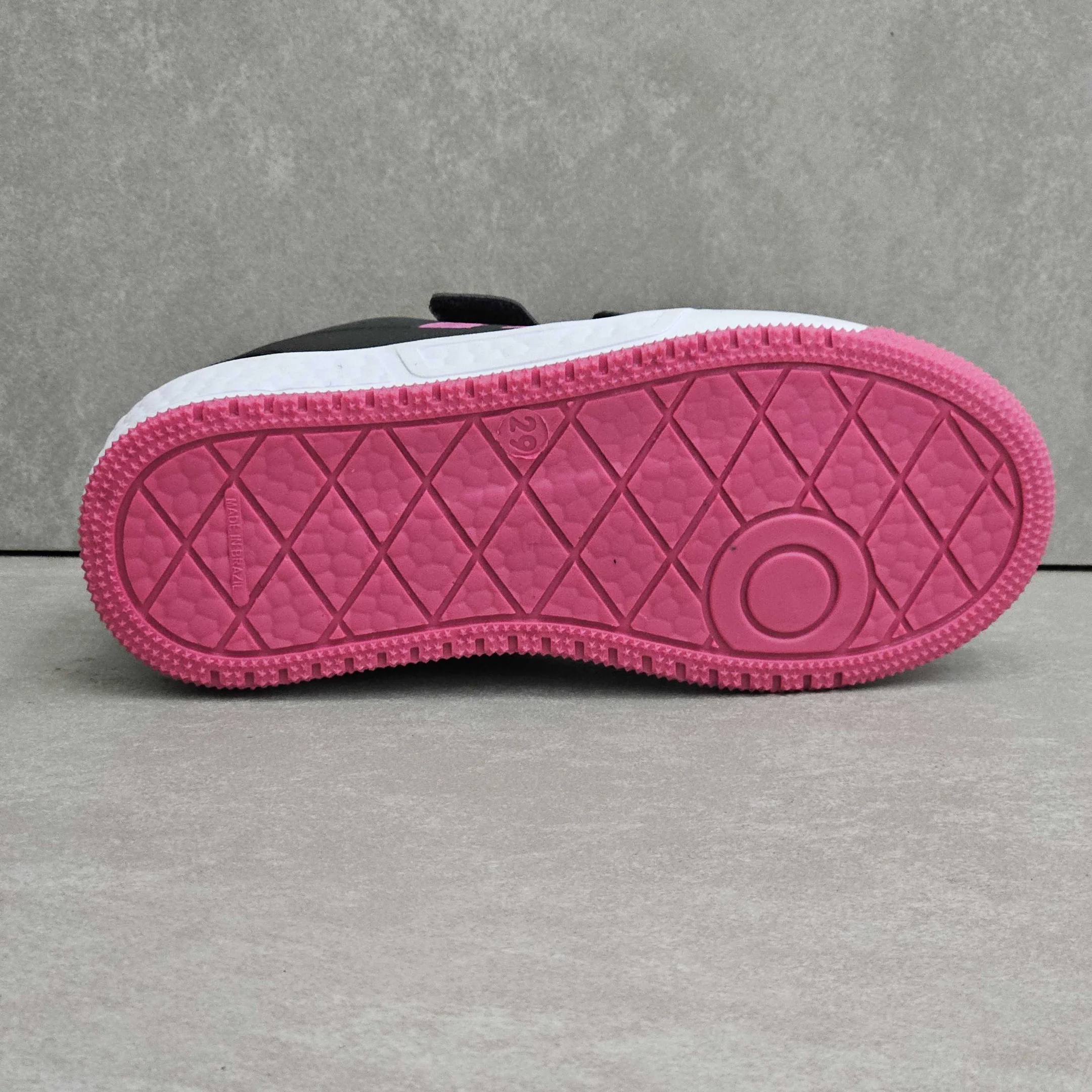 Tênis Infantil Menina Via Vip Casual Com Tiras Preto/Rosa 4