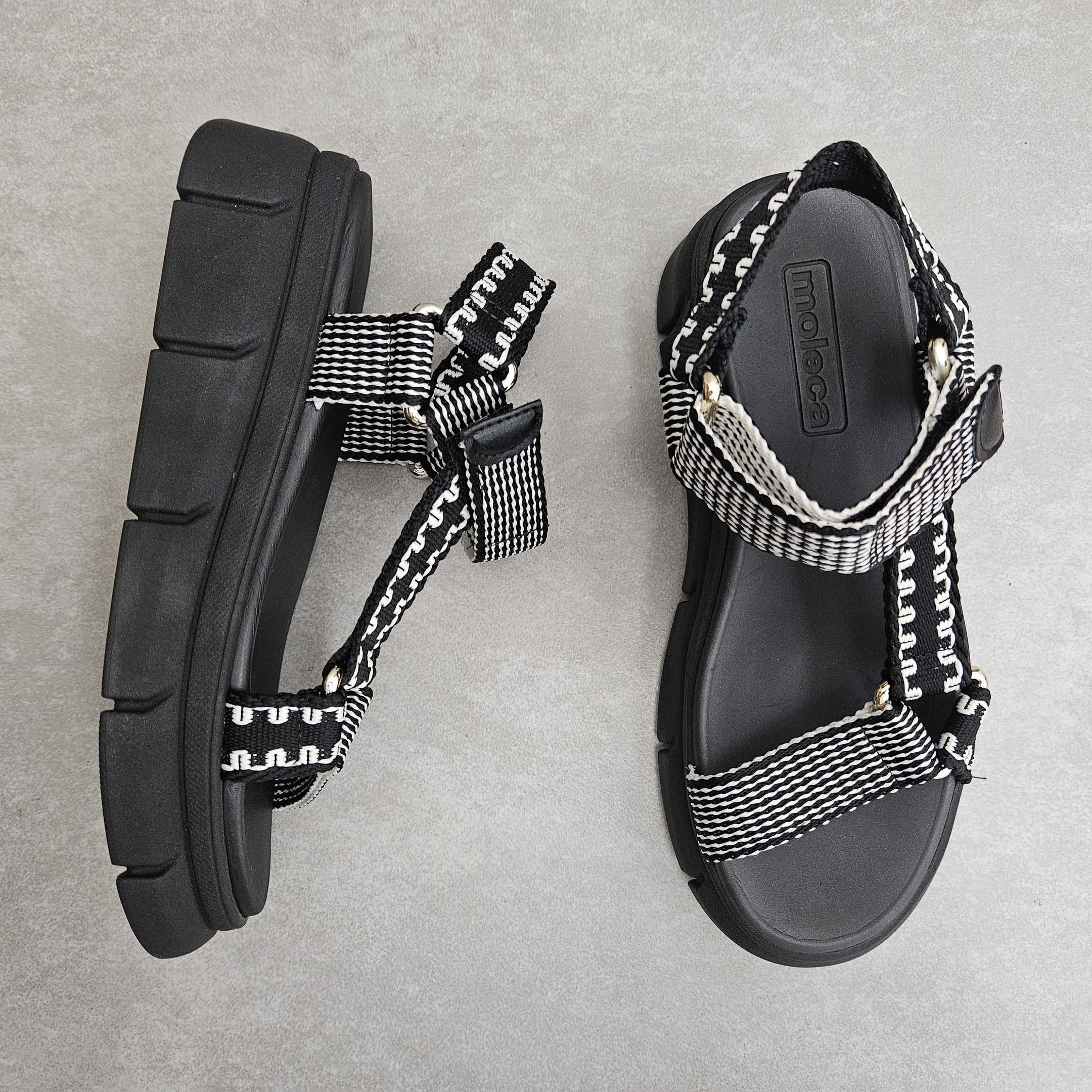 Sandália Feminina Papete Moleca Plataforma Preto 2