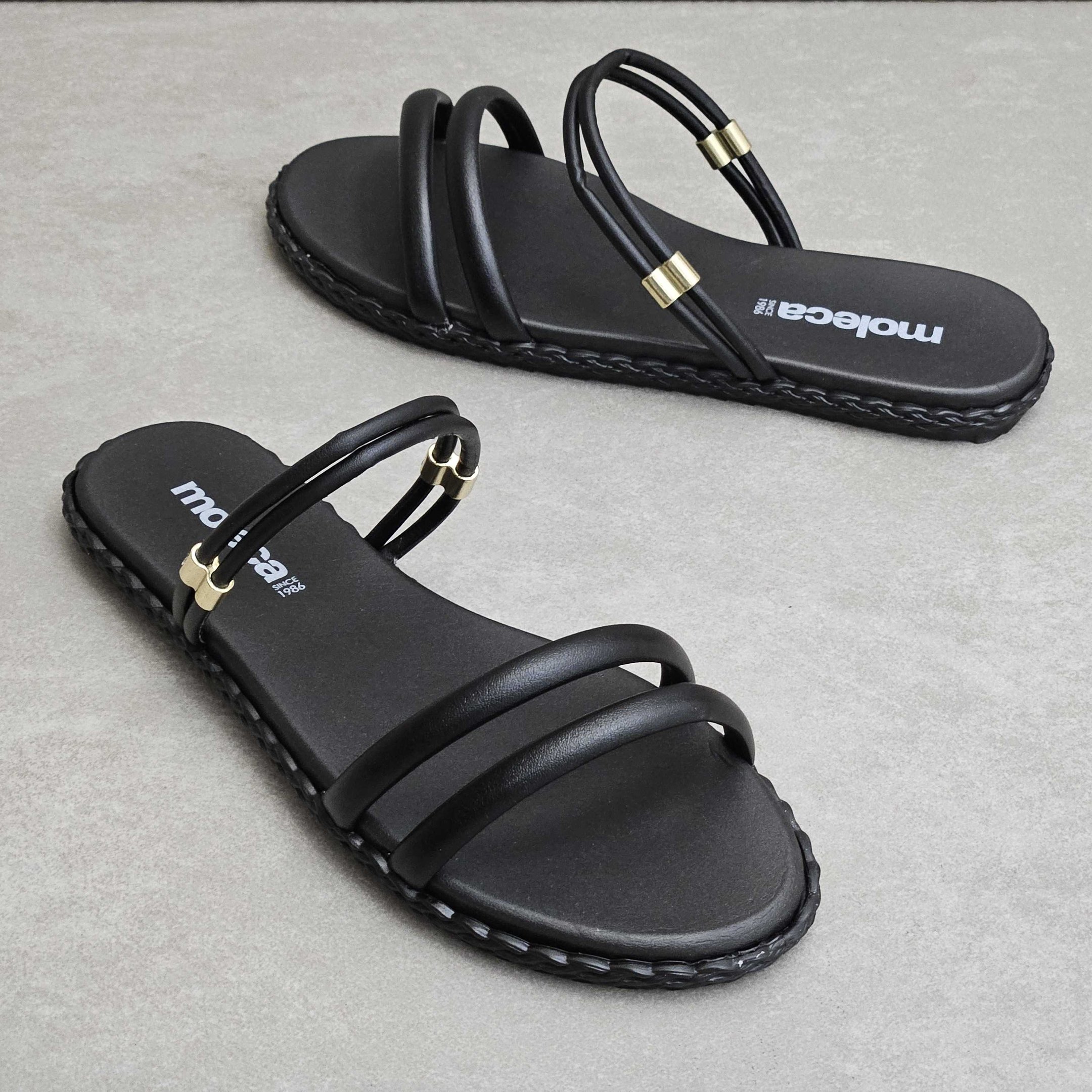 Rasteira Feminina Moleca Comfy Calce Fácil Preto 3