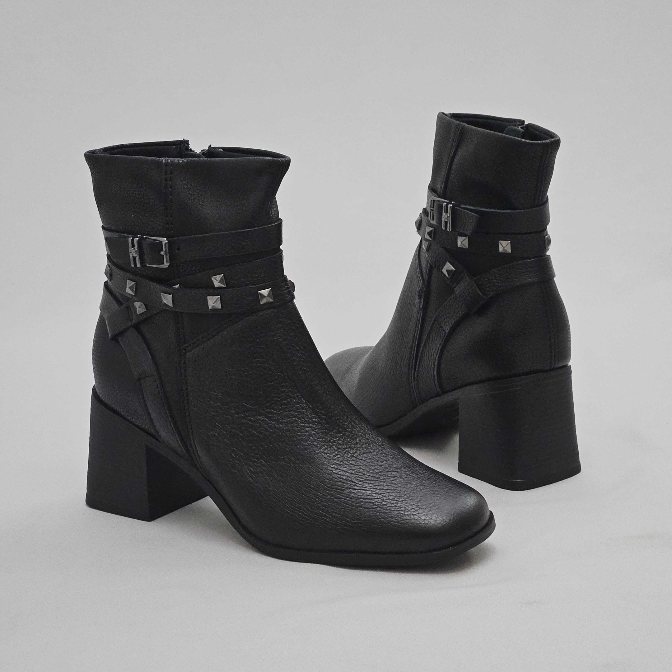 Bota Bottero Em Couro com Salto Bloco Preto 3