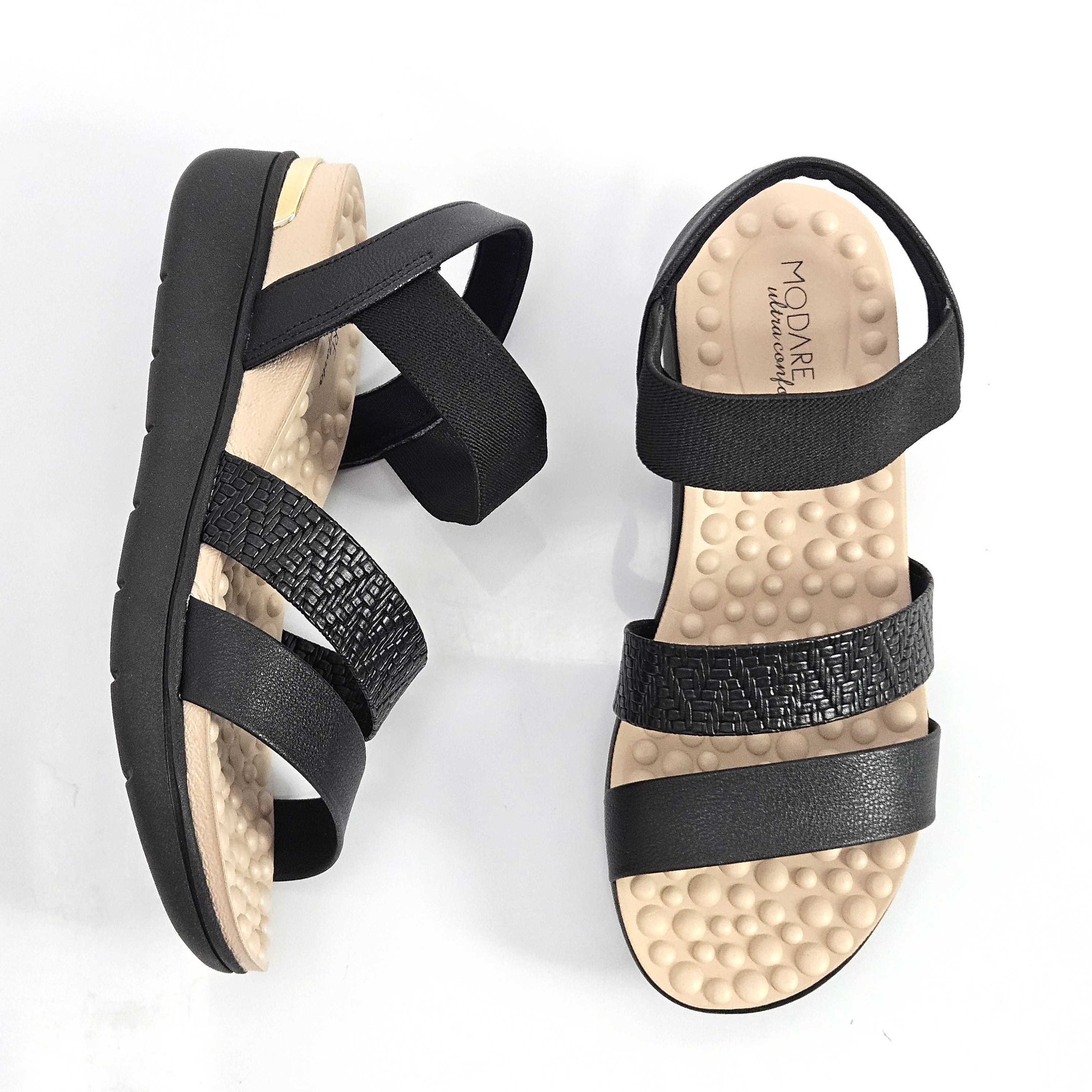 Sandália Papete Modare Anabela com Massageador Preto 2