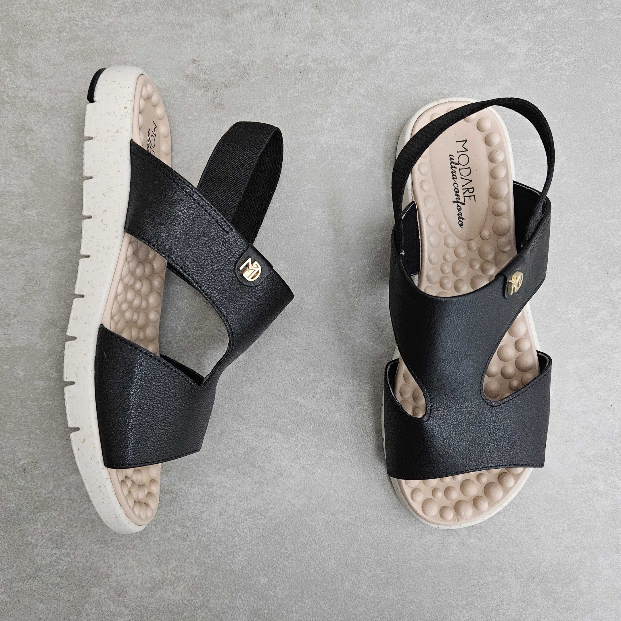 Sandália Feminina Modare Gáspea Flat com Massageador Preto 2