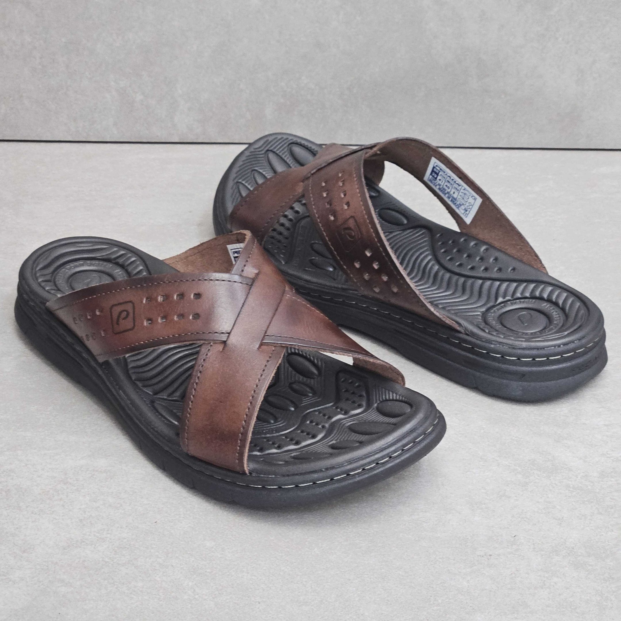 Chinelo Masculino Pegada X em Couro Pinhão 3