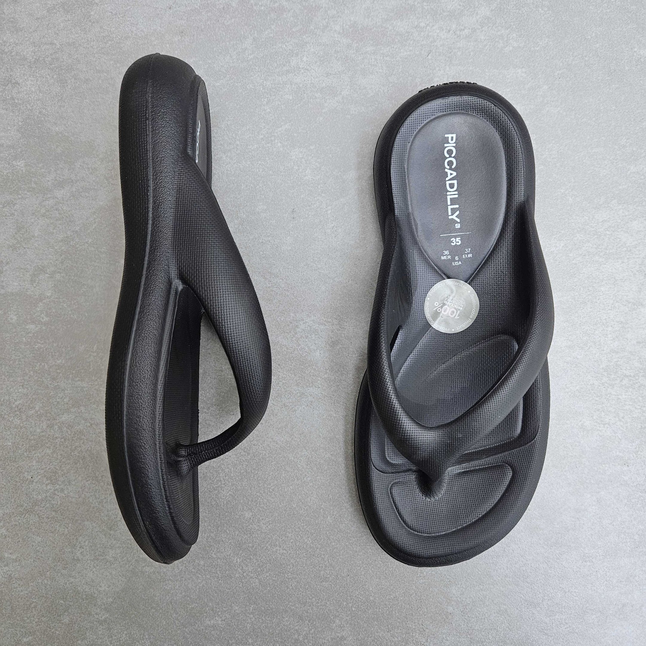 Tamanco Nuvem Piccadilly De Dedo Marshmallow Preto 2